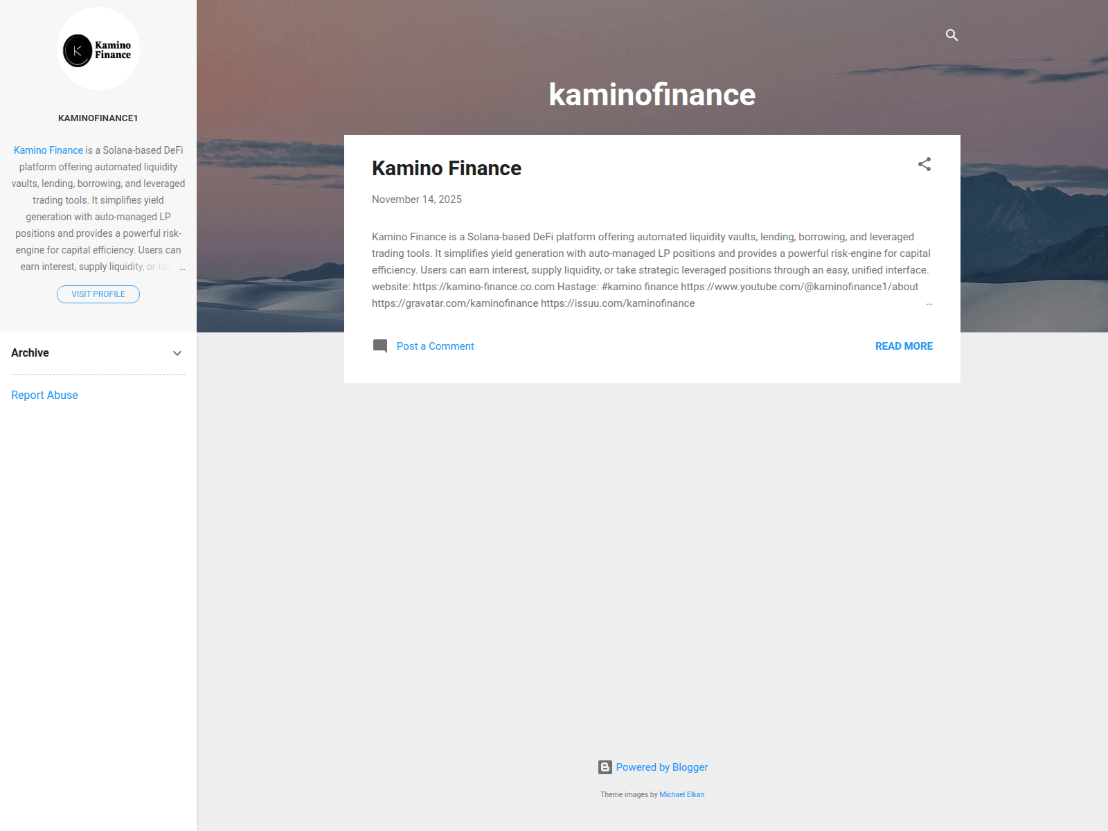 Screenshot of kaminofinance.blogspot.com