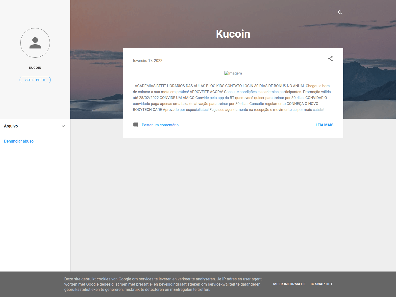 Screenshot of kucoin-login-account.blogspot.com