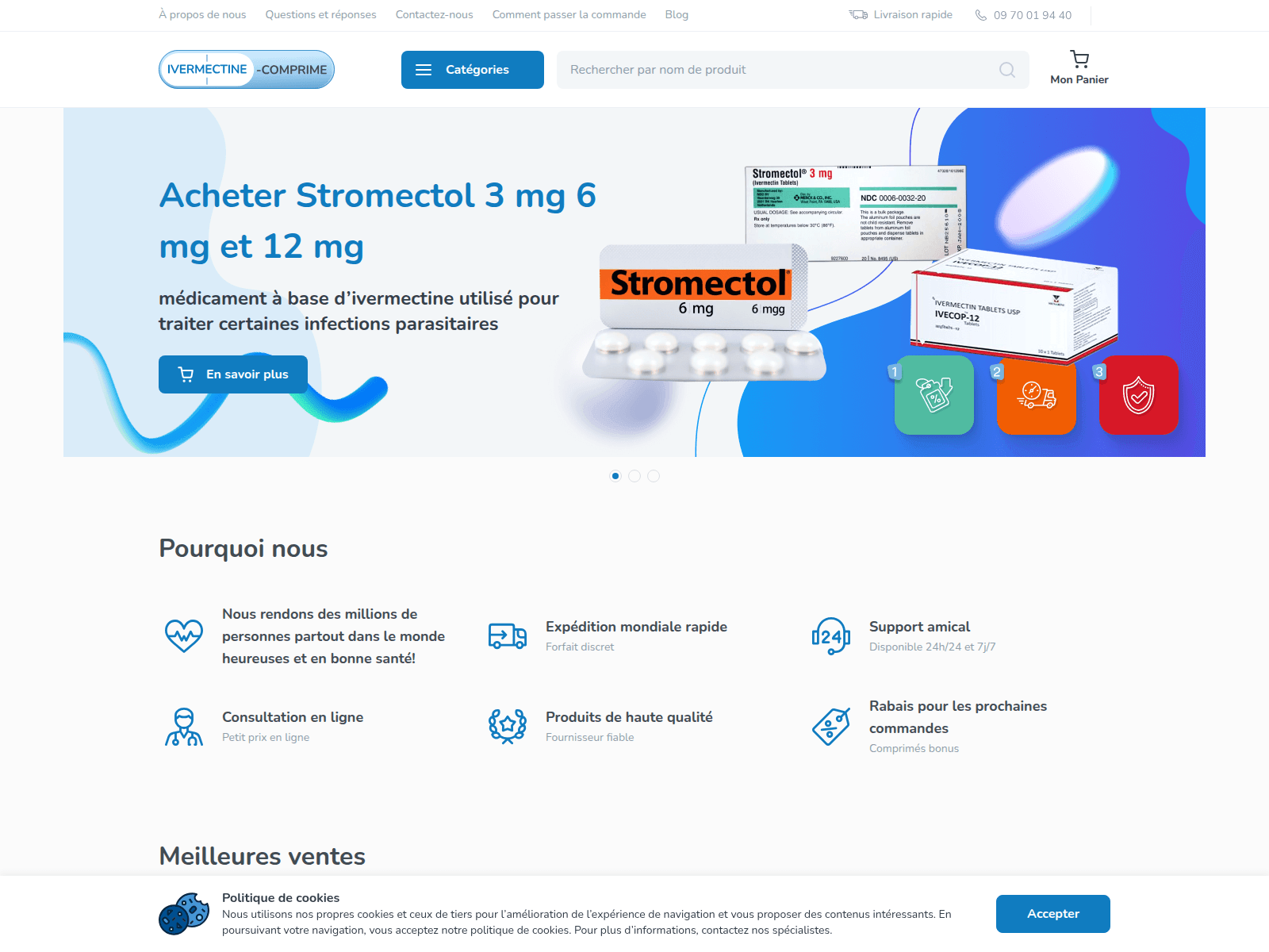 Screenshot of ivermectine-comprime.com