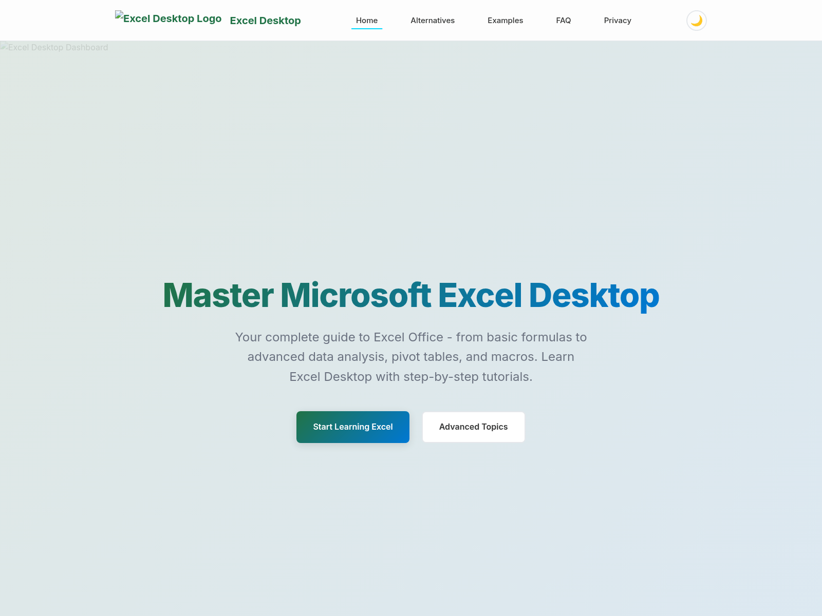 Screenshot of excel-desktop.com