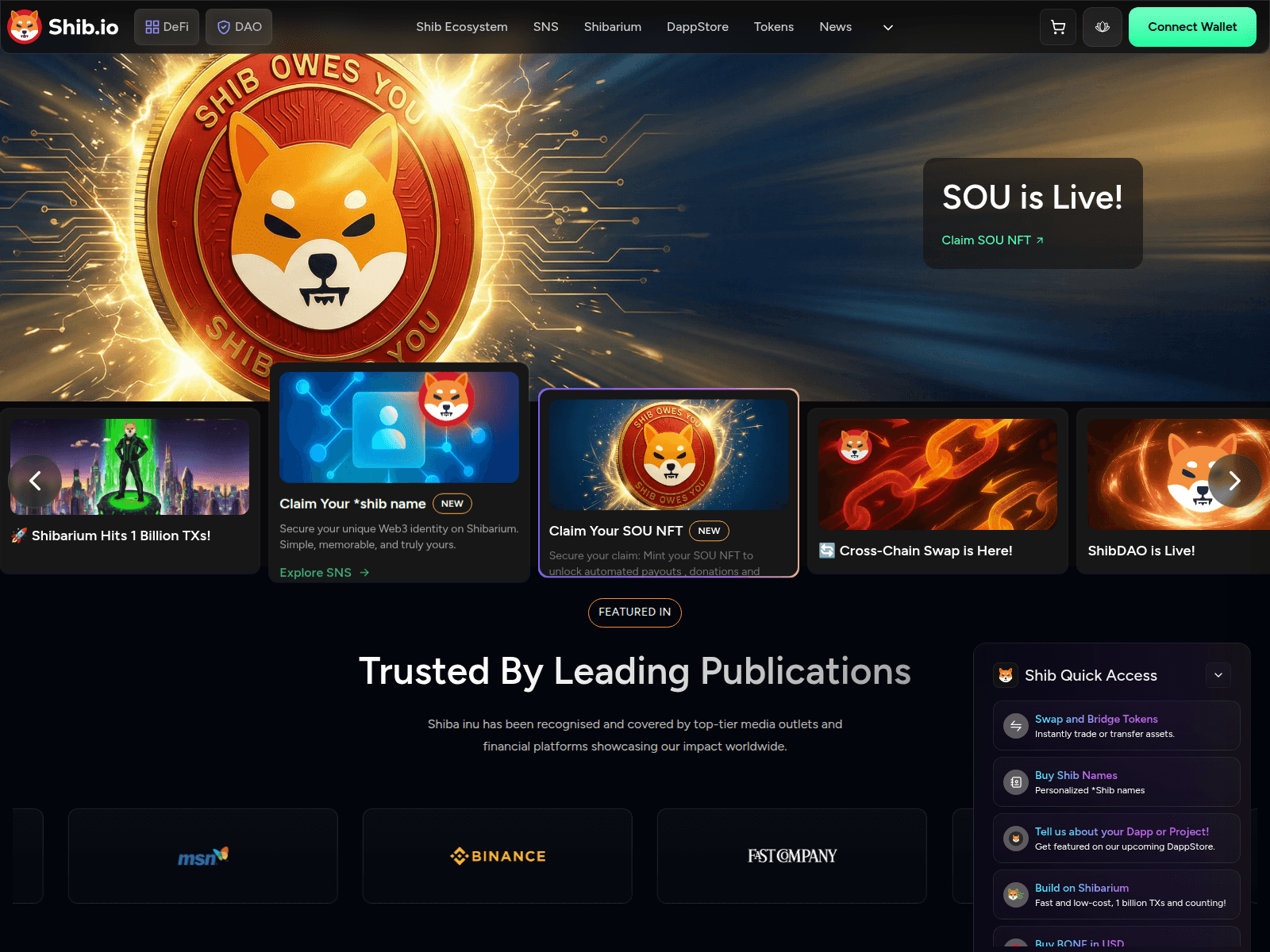 Screenshot of shibadefi.org