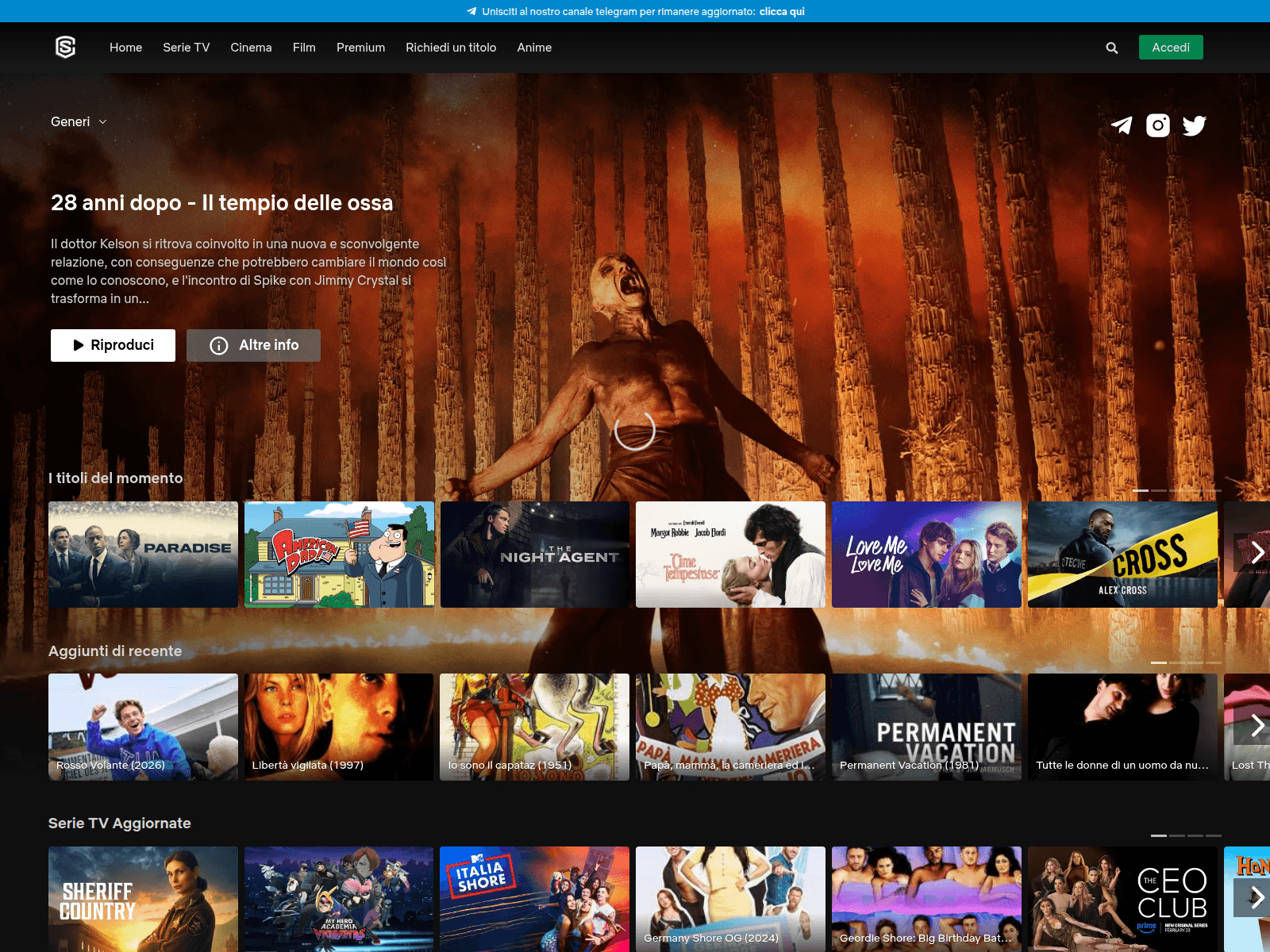 Screenshot of streamingcommunity.villas