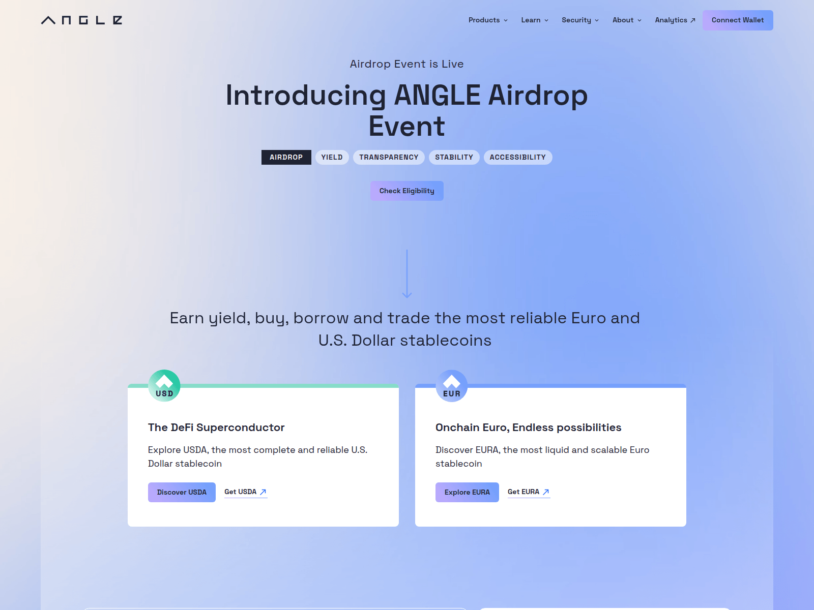 Screenshot of defiangle.xyz