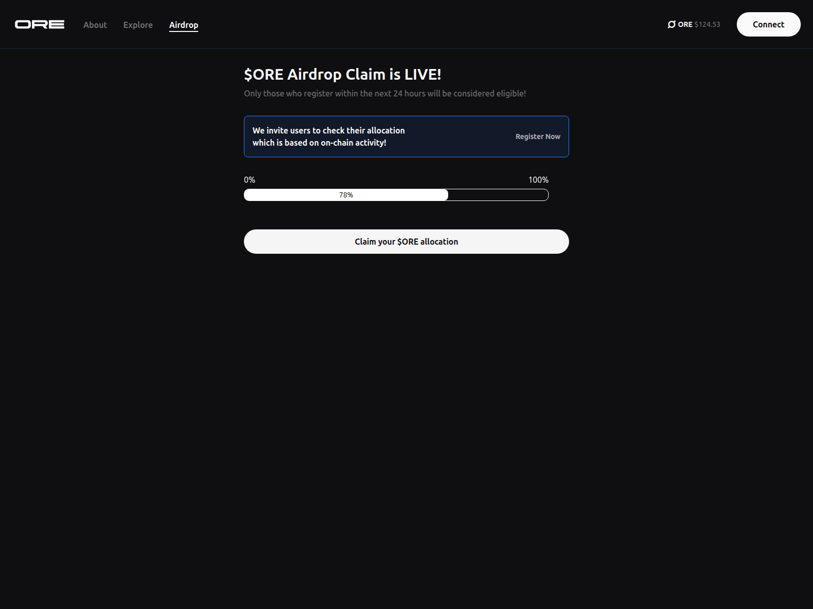 Screenshot of event-ore.app