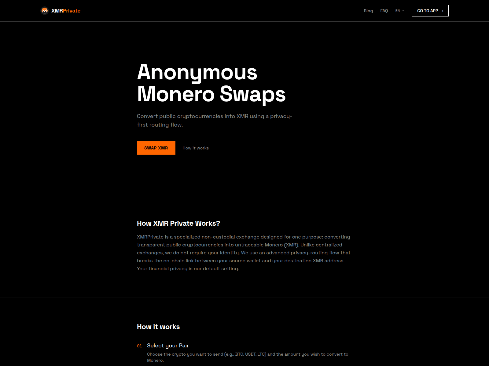 Screenshot of xmrprivate.com