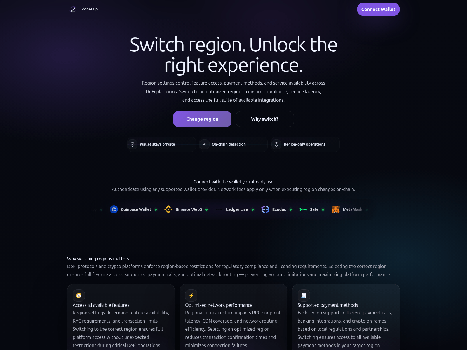 Screenshot of zoneflip.app