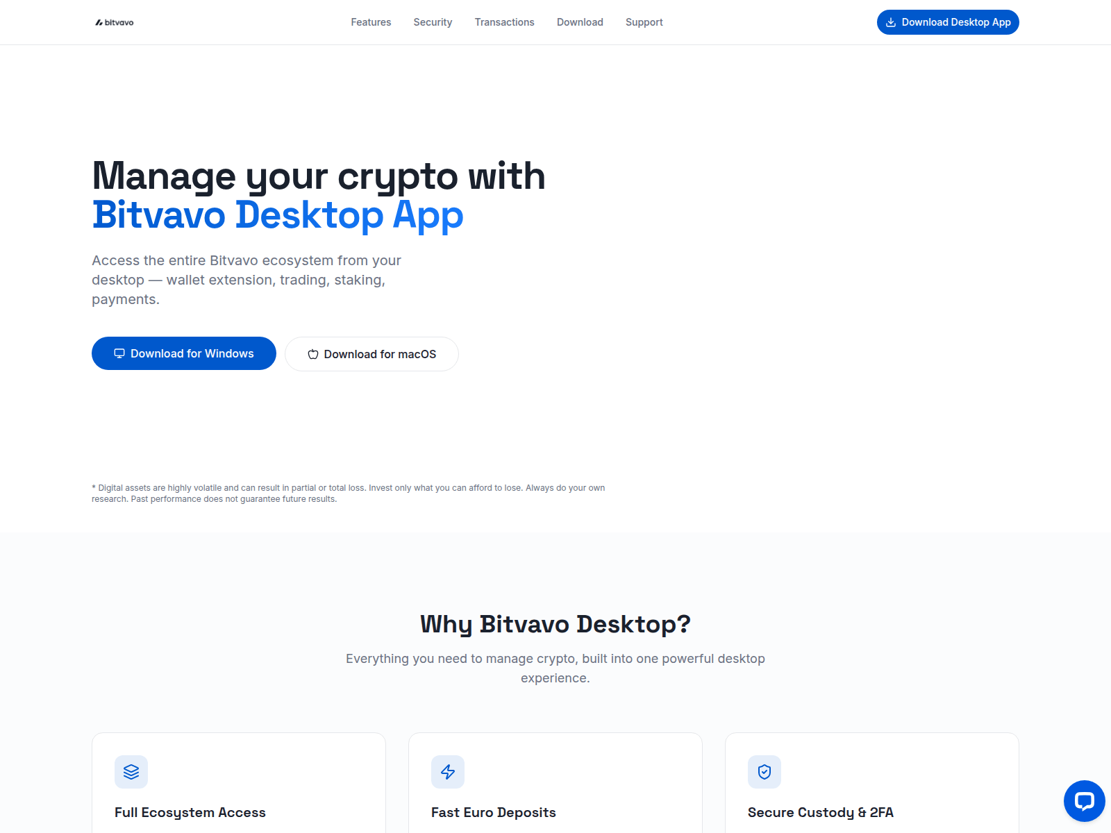 Screenshot of bitvavodesktop.app