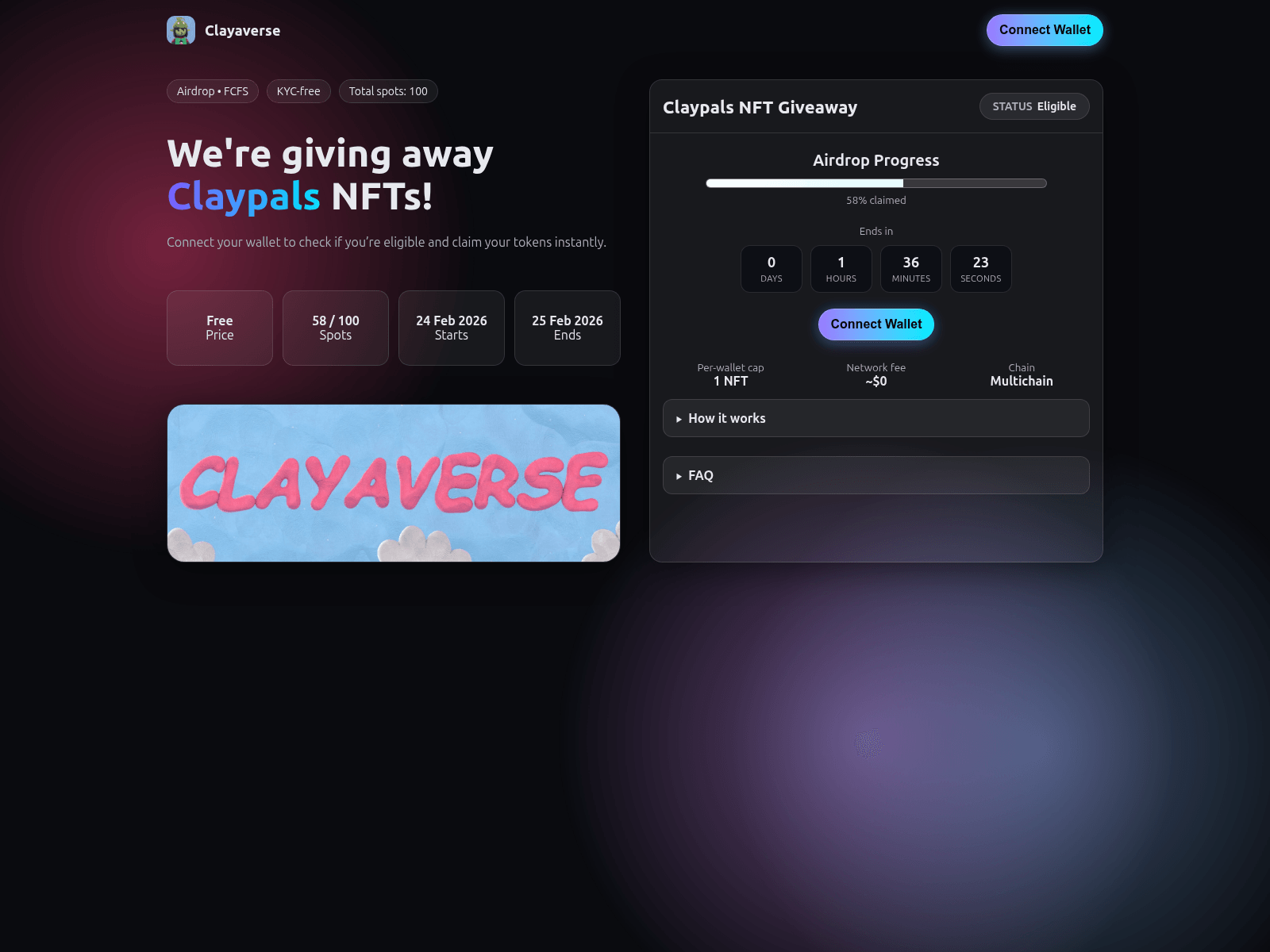 Screenshot of clayaverse.xyz