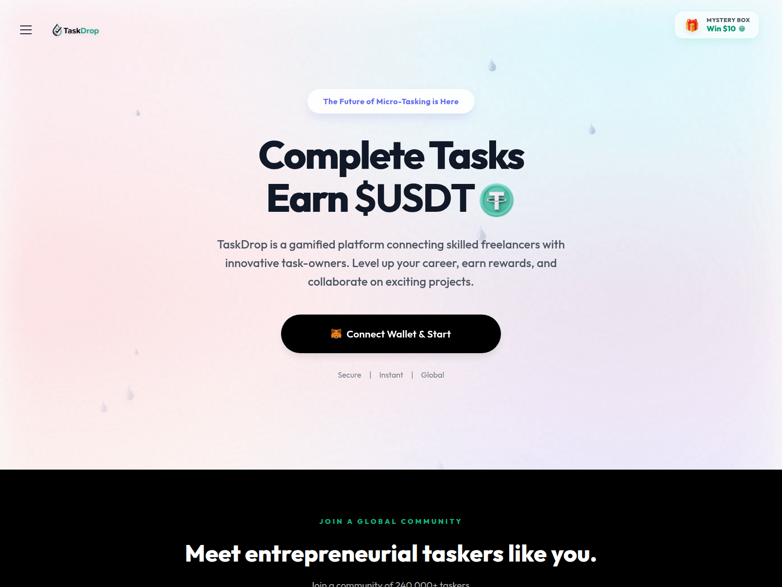 Screenshot of taskdrop.cam