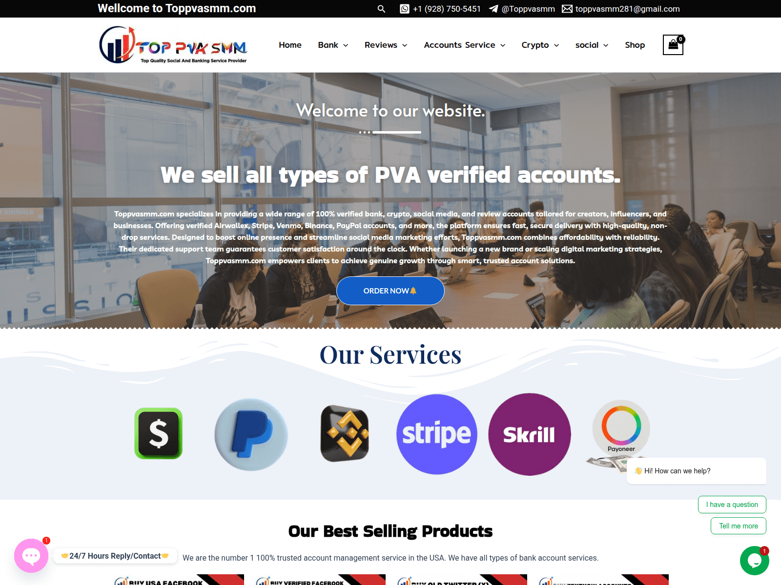 Screenshot of toppvasmm.com