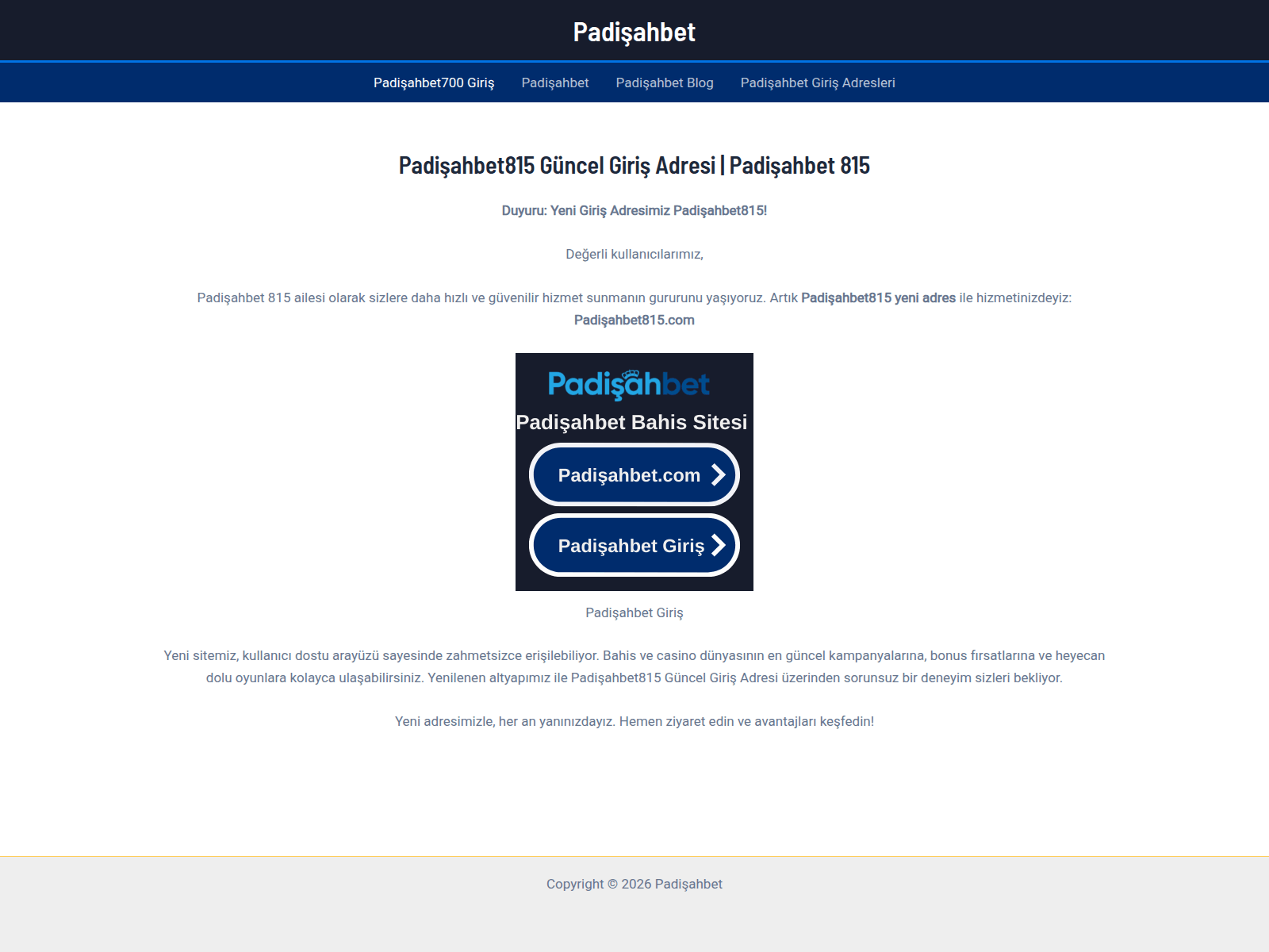 Screenshot of padisahbetyeniadres.com