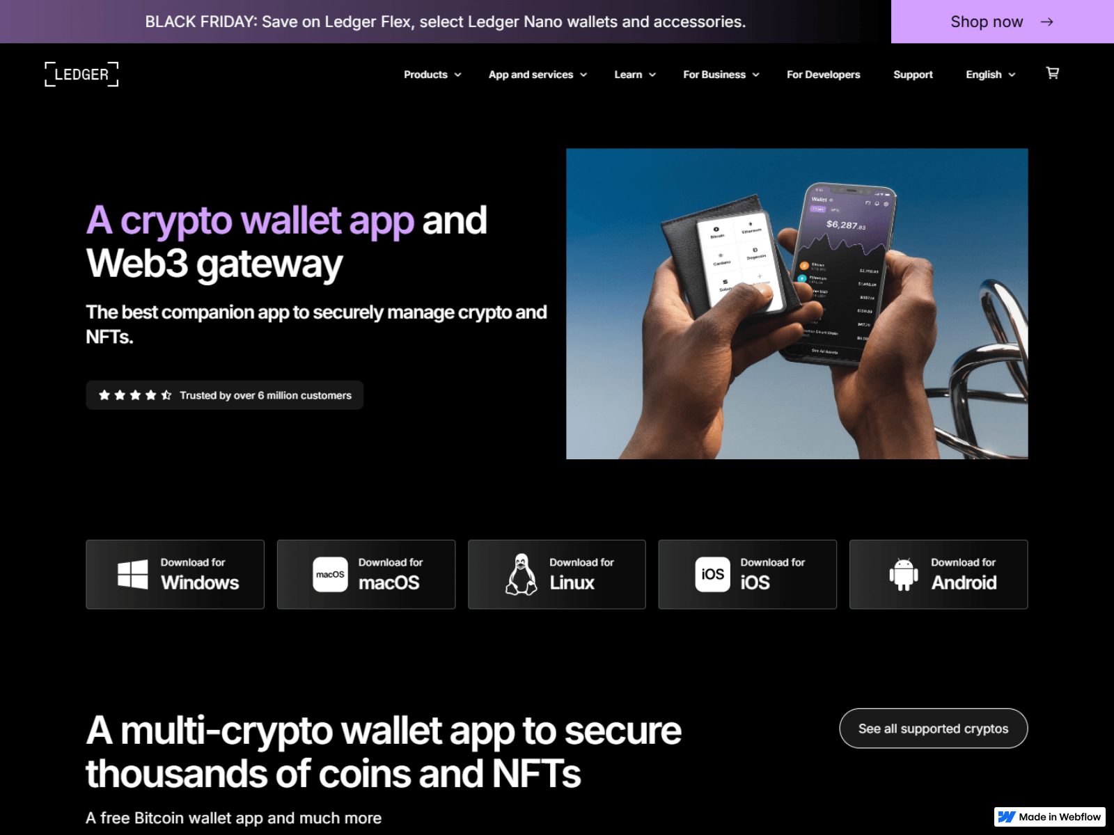 Screenshot of ledgerlivelogn--selct.webflow.io