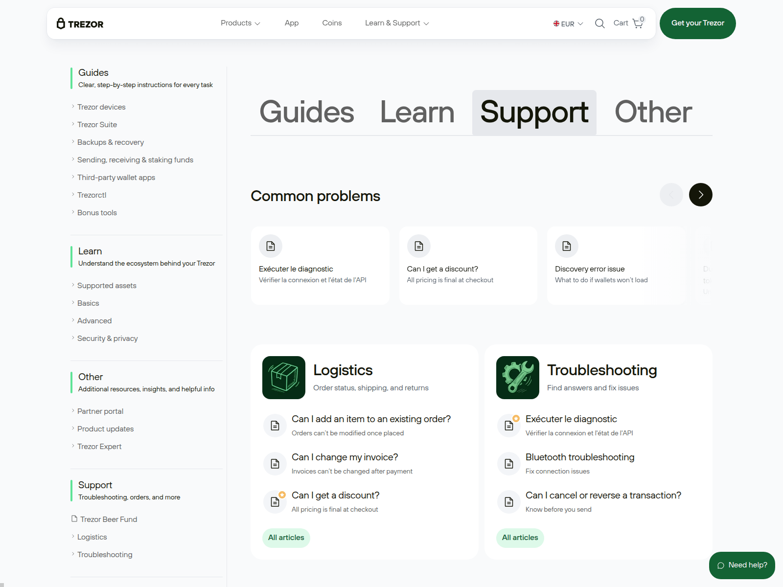 Screenshot of troubleshootings-trezor-support.com