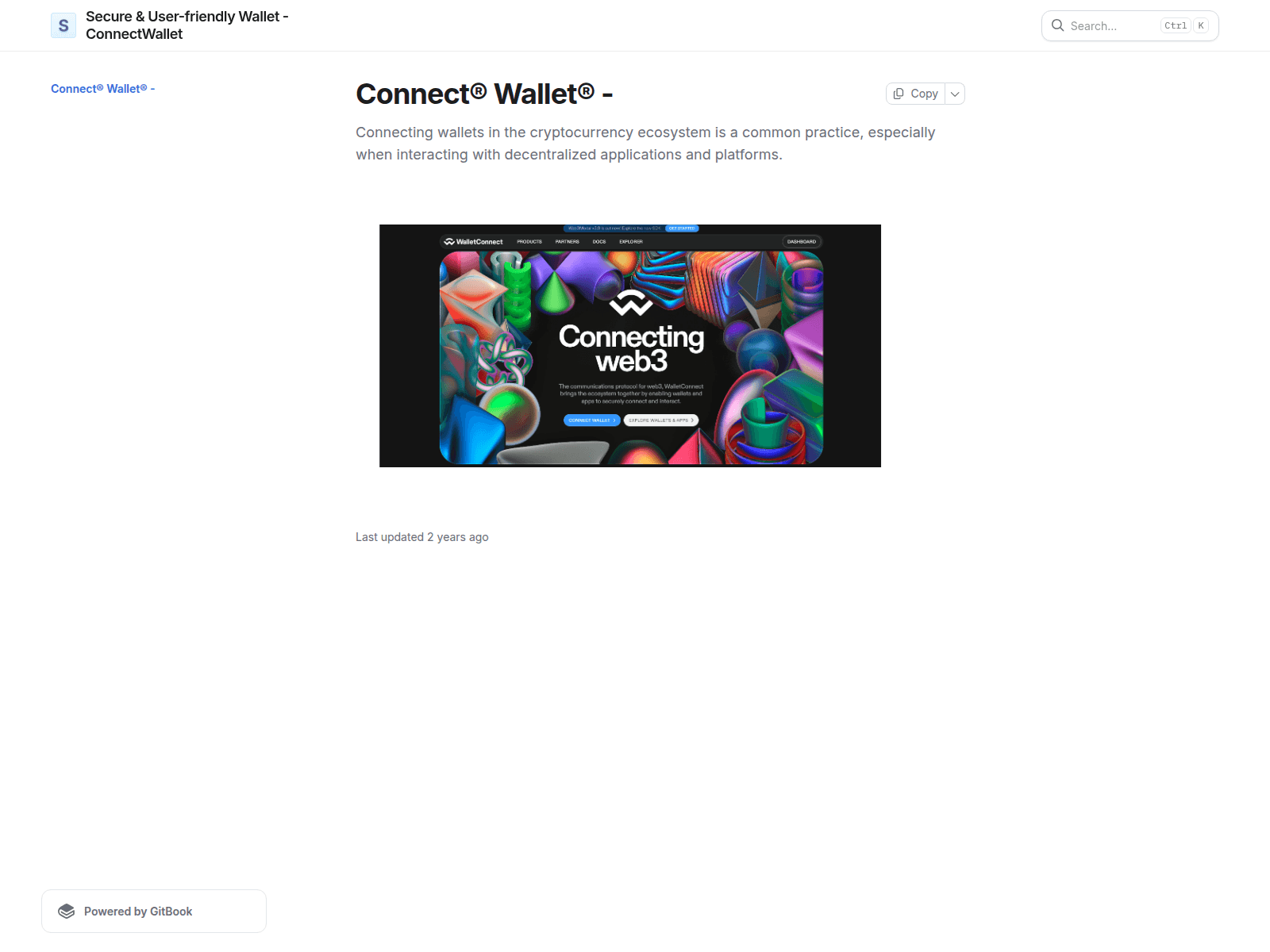 Screenshot of connectwallette.gitbook.io