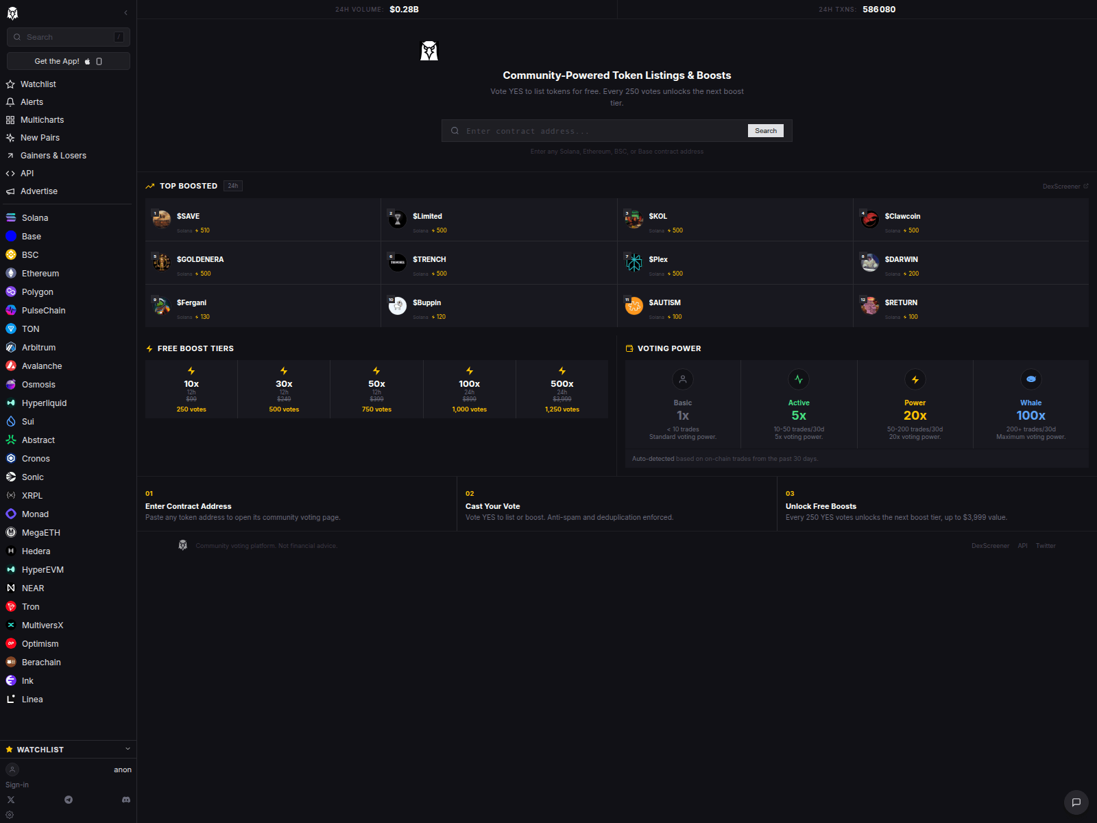 Screenshot of votenow-dexscreener.com