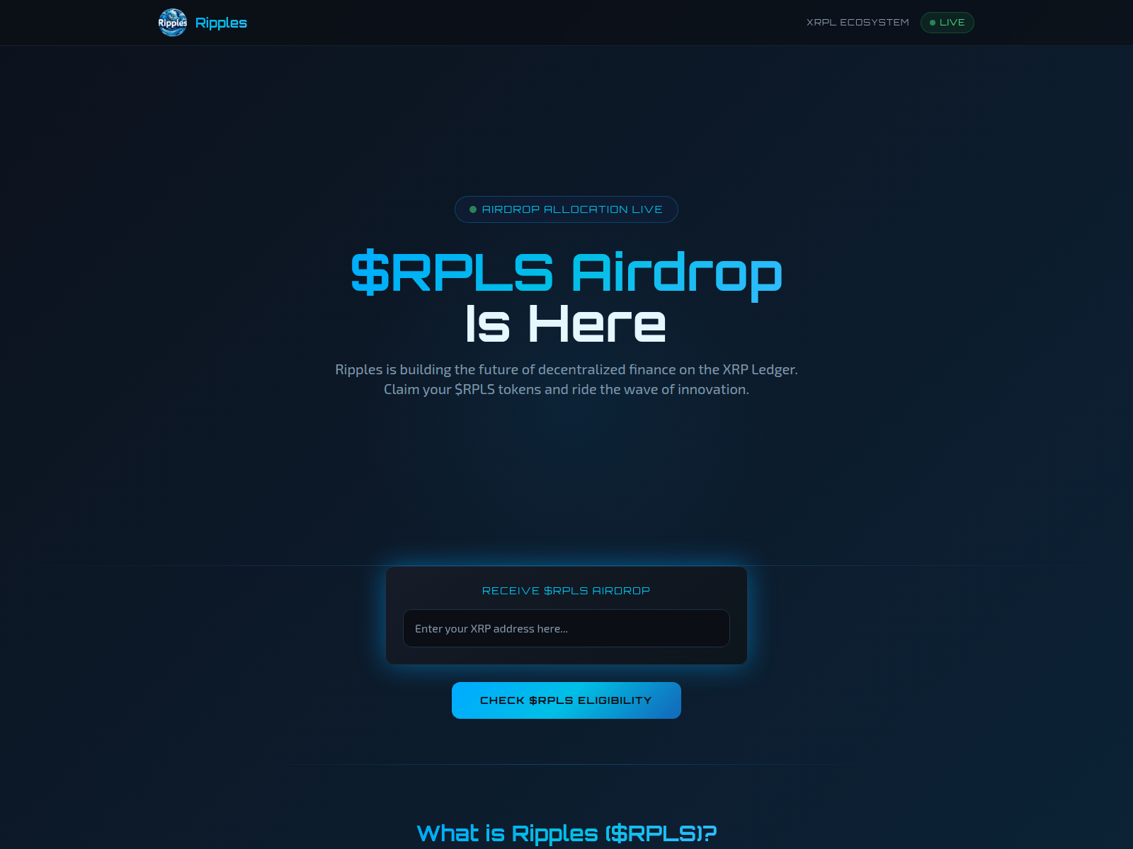 Screenshot of ripplesxrpl.info