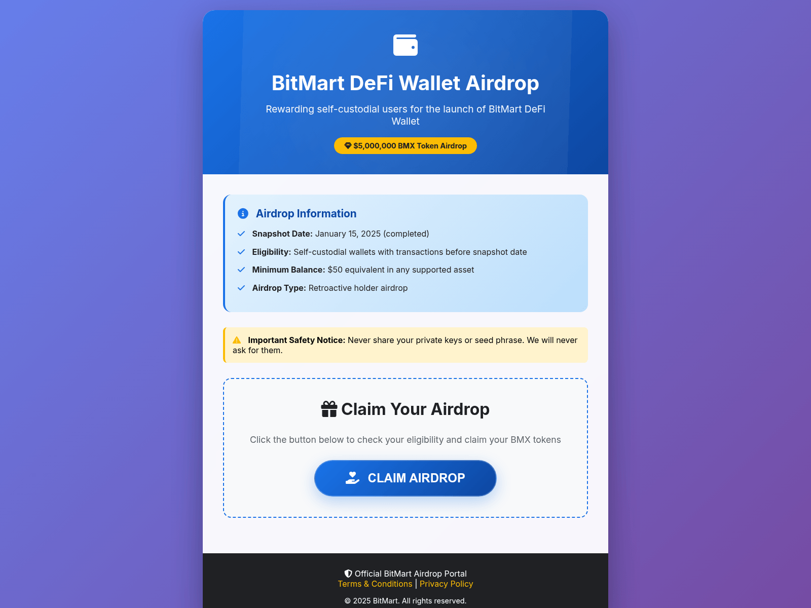 Screenshot of bmartdrop.xyz