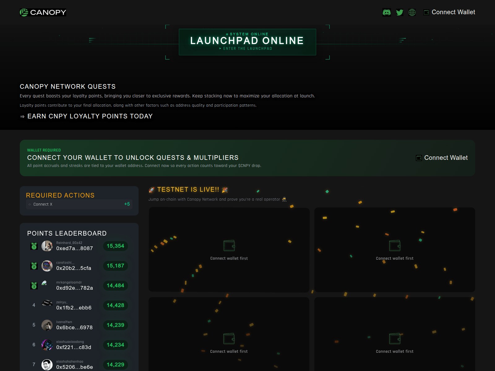 Screenshot of canopynetwork.cam