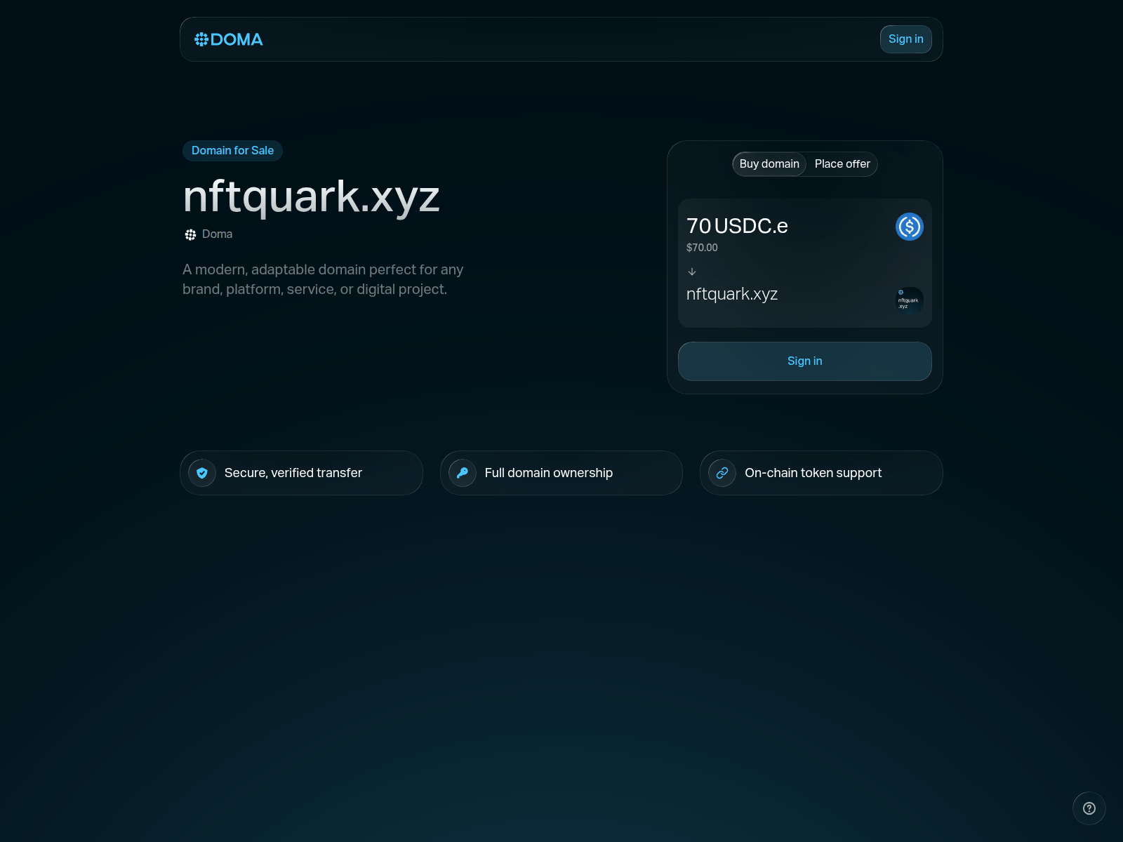 Screenshot of nftquark.xyz
