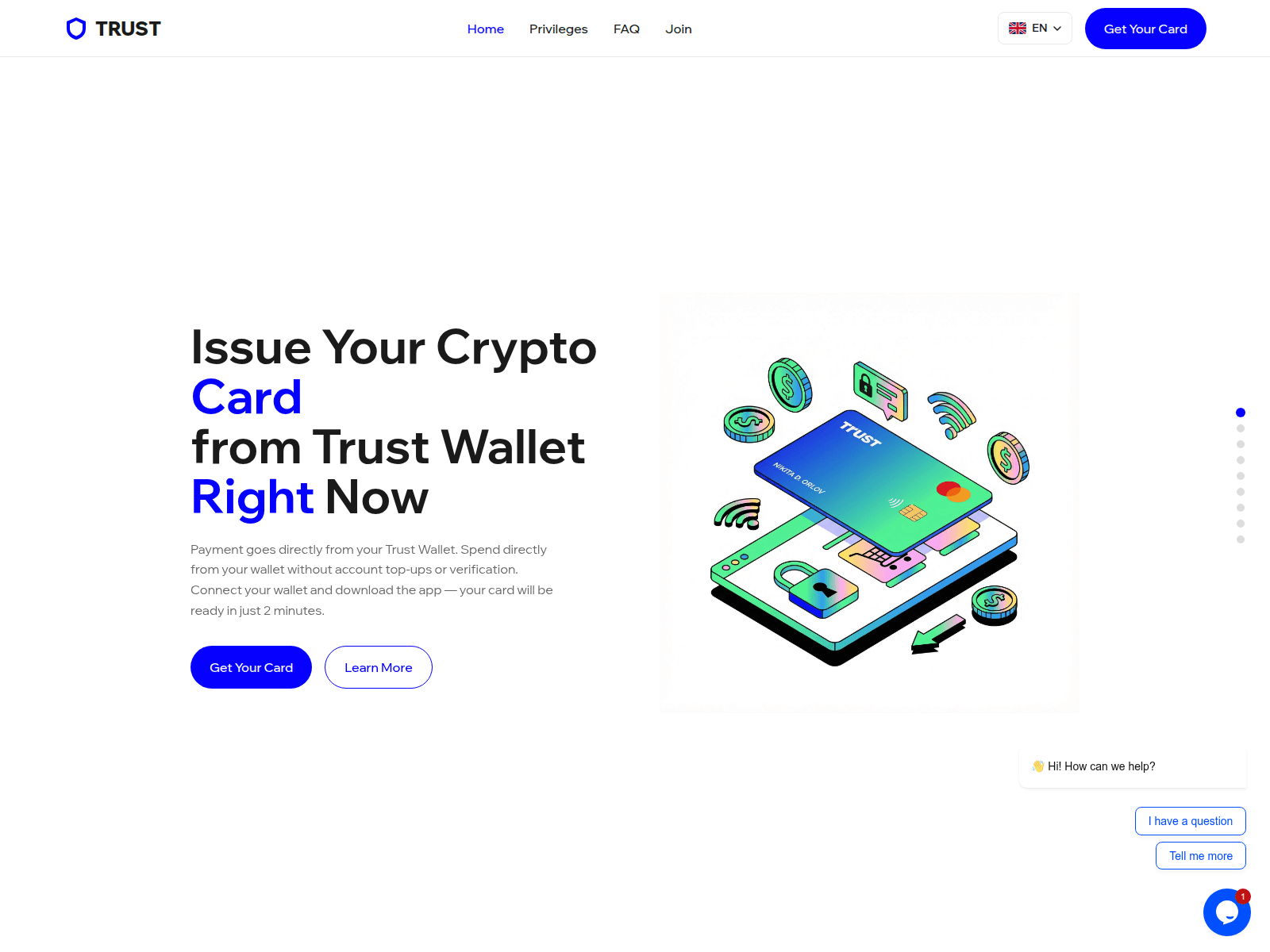 Screenshot of trustwalletcard.live