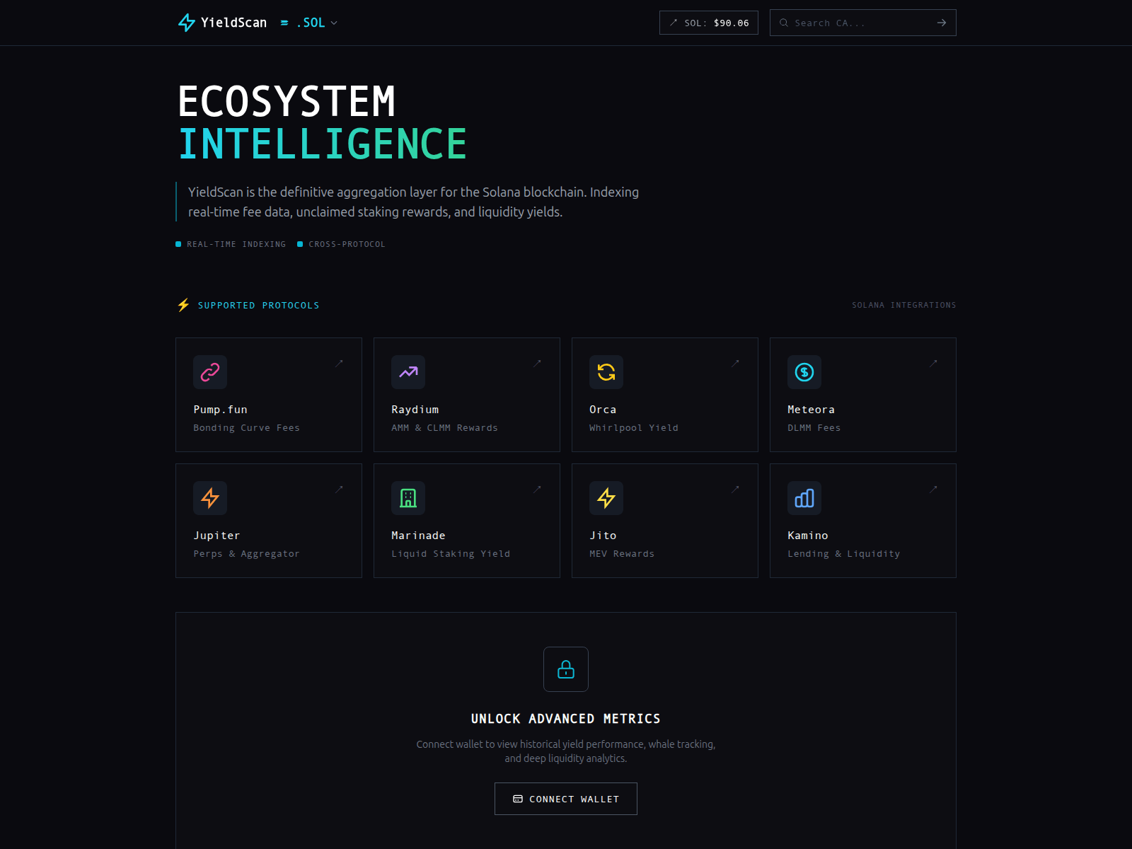 Screenshot of yieldscan.si
