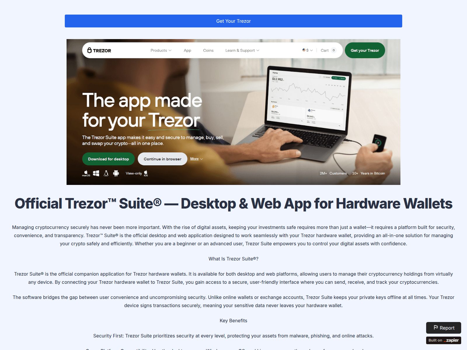 Screenshot of official-suites.zapier.app