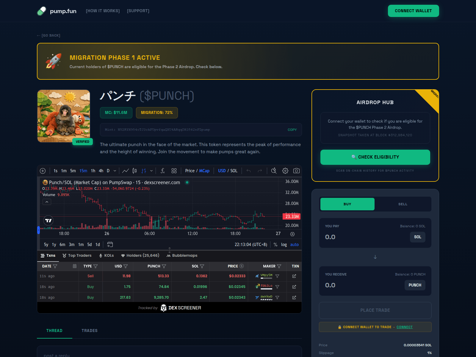 Screenshot of migrate-pump.fun
