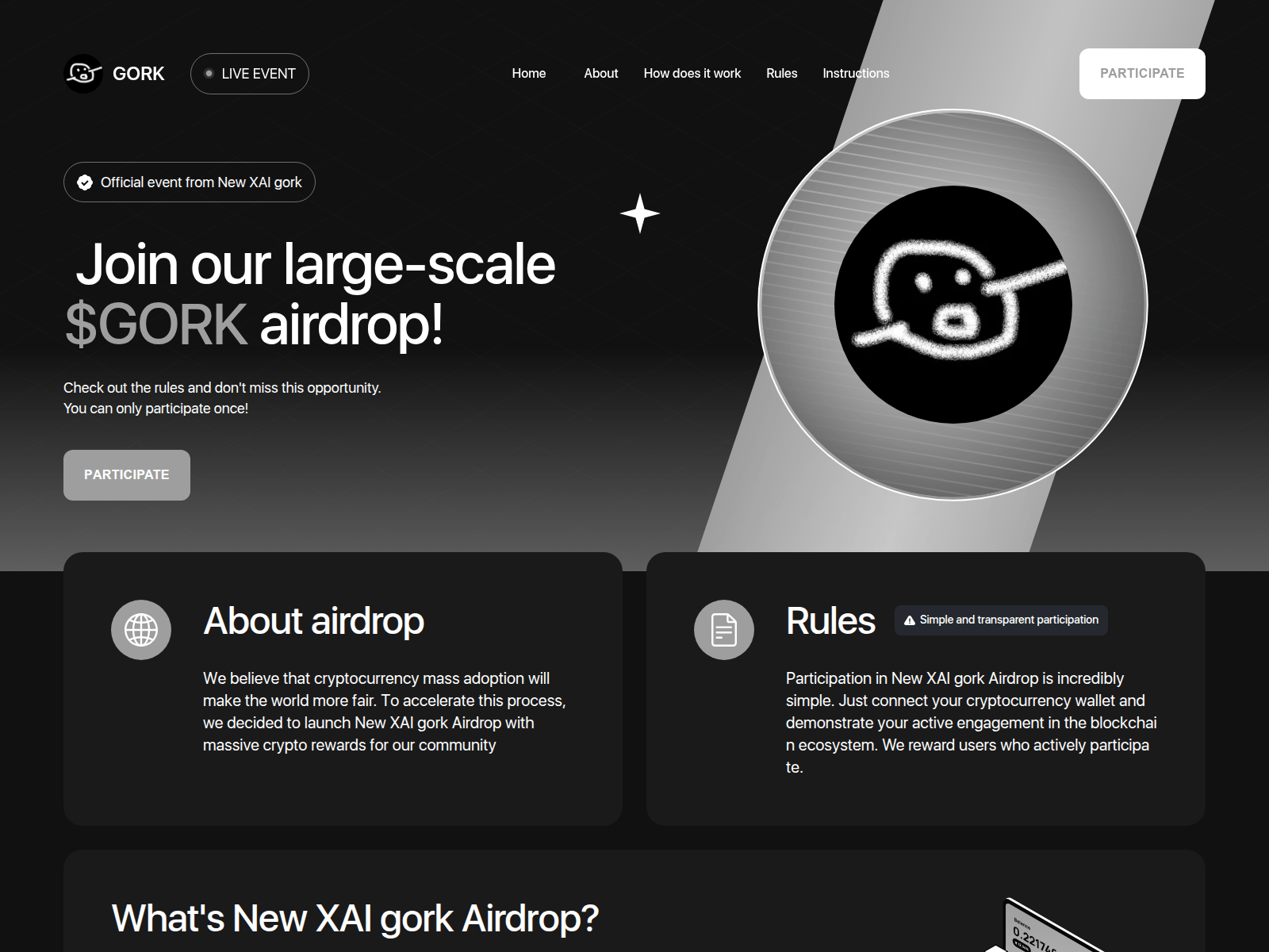 Screenshot of gorkofficial.xyz