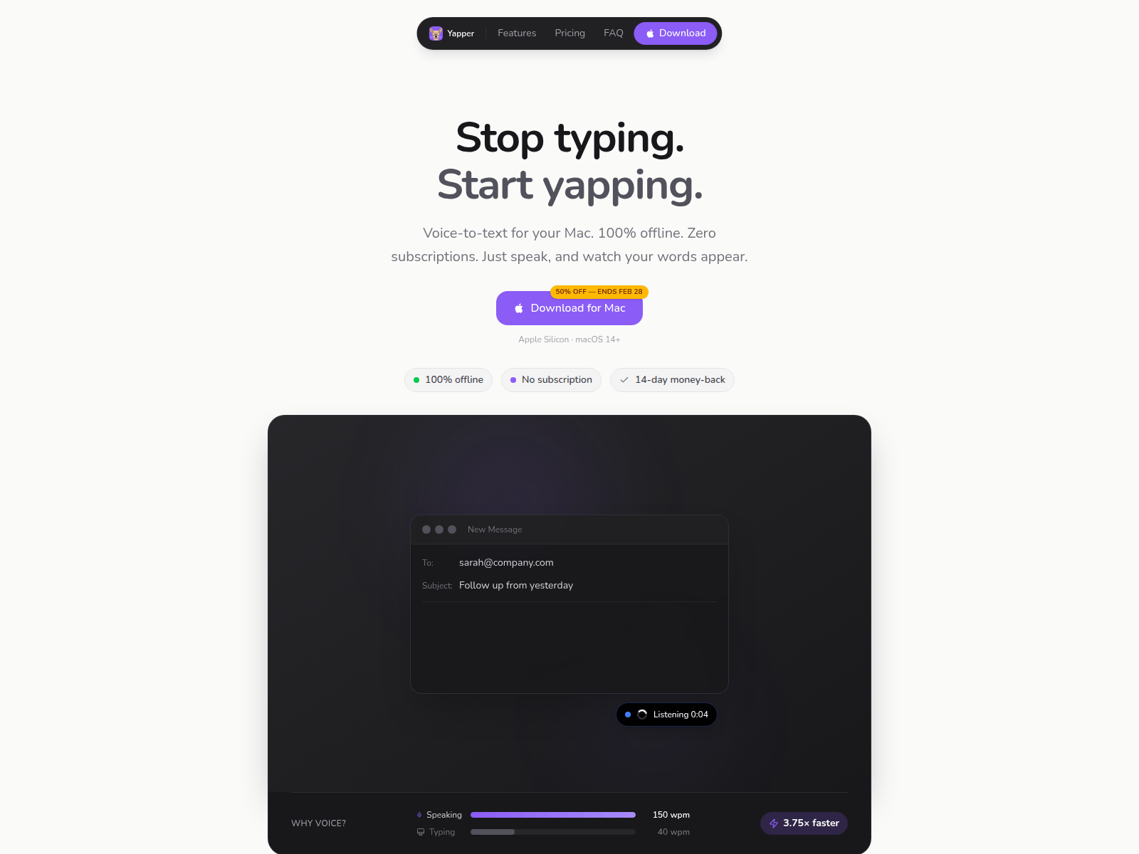Screenshot of yapper.to