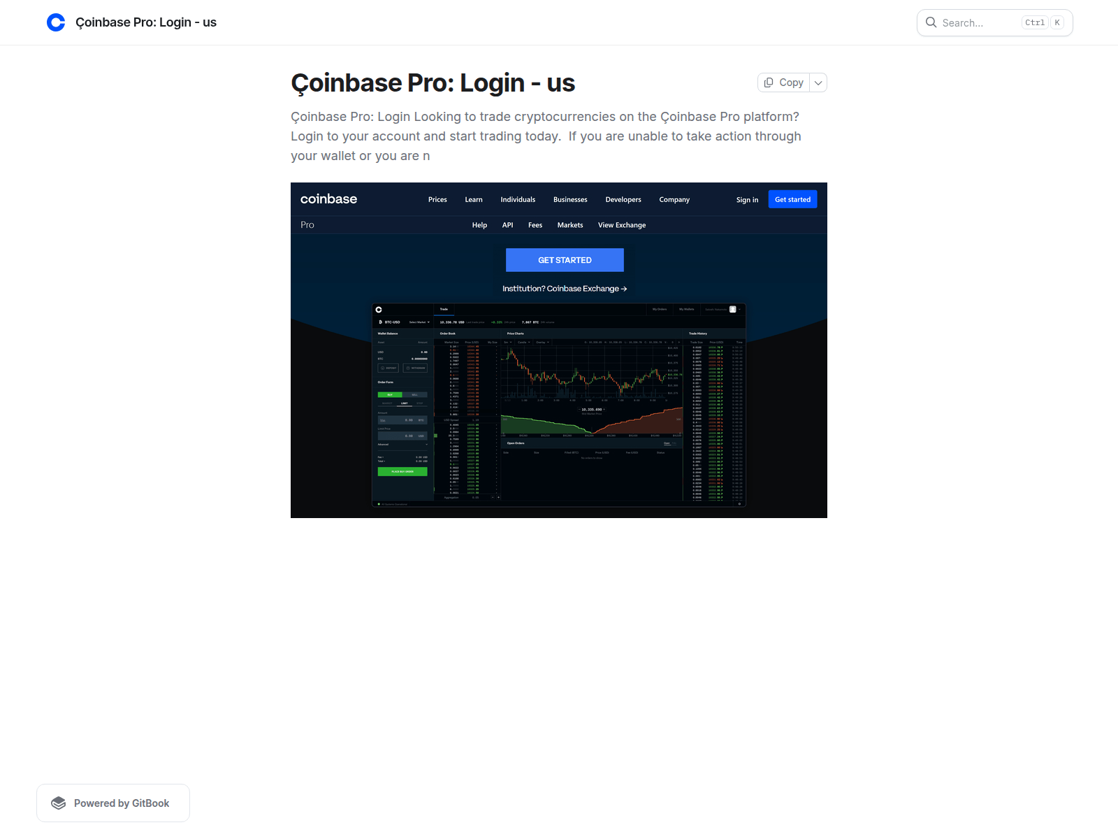 Screenshot of coinbaseeprologin.gitbook.io