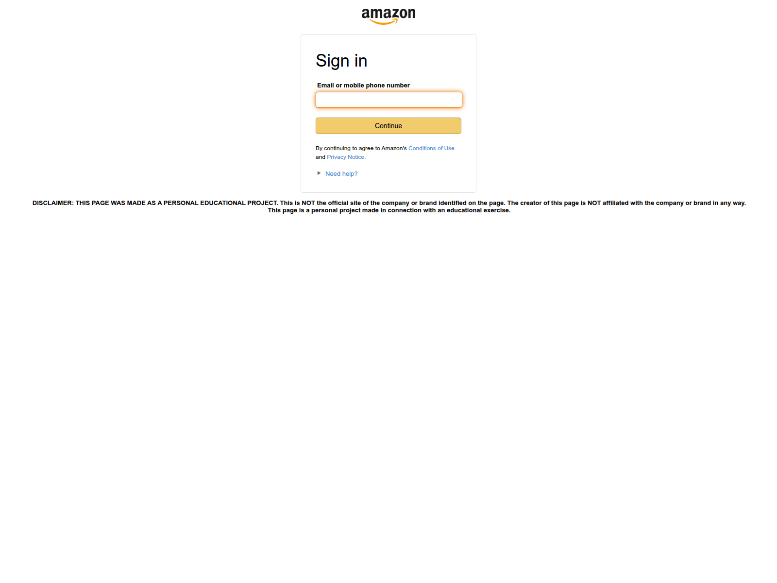 Screenshot of amazon-login-page-clone.vercel.app