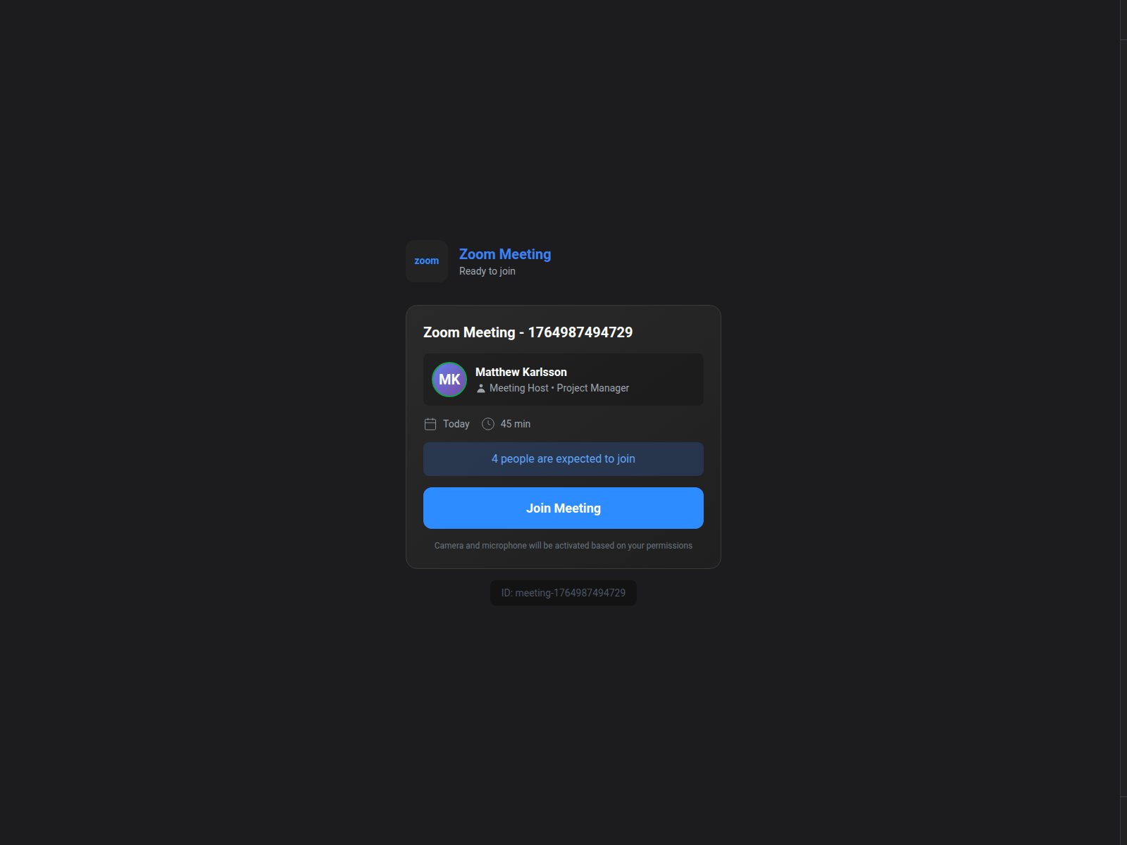 Screenshot of zoomjmeeting.com