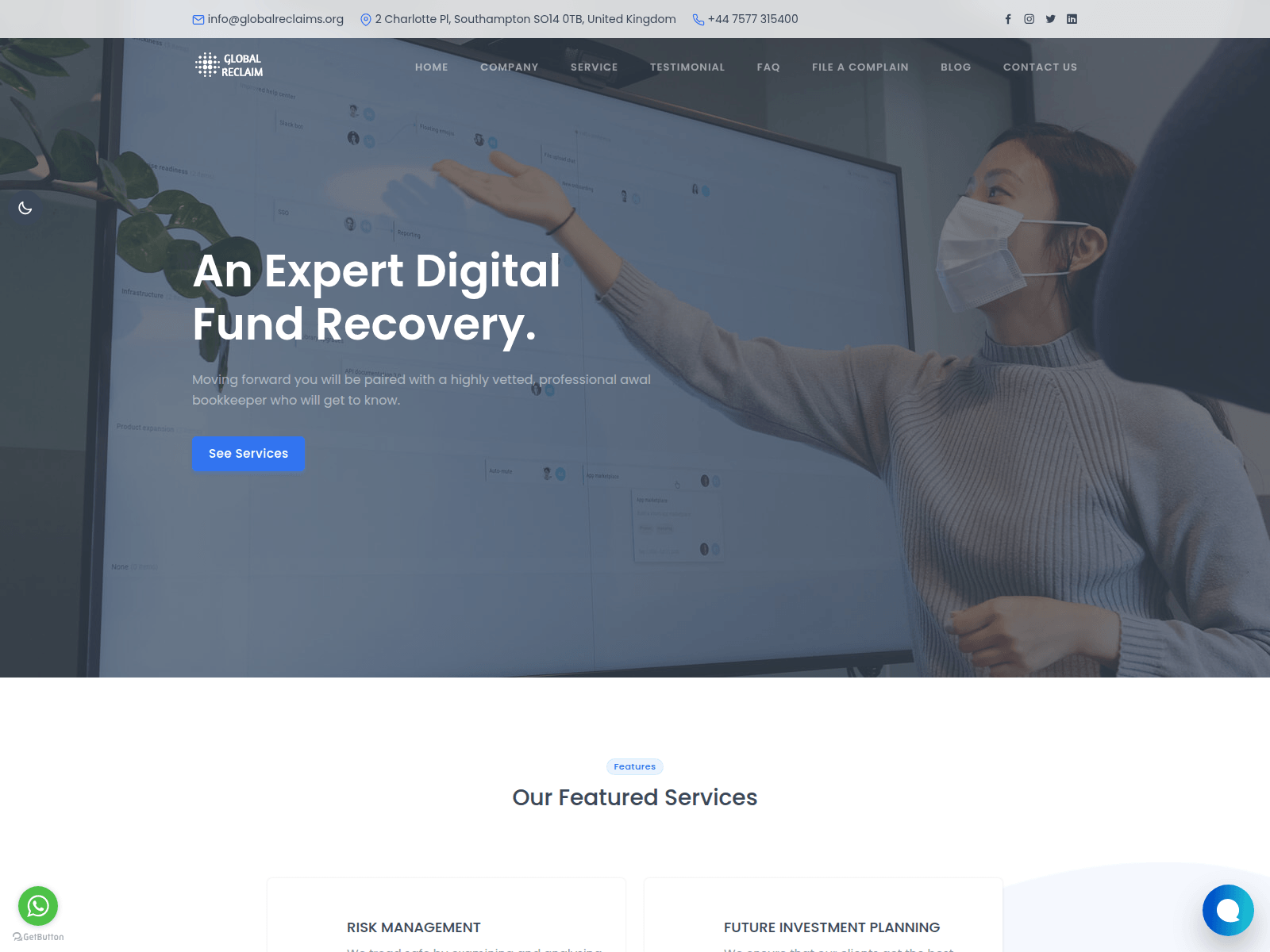 Screenshot of globalreclaims.org