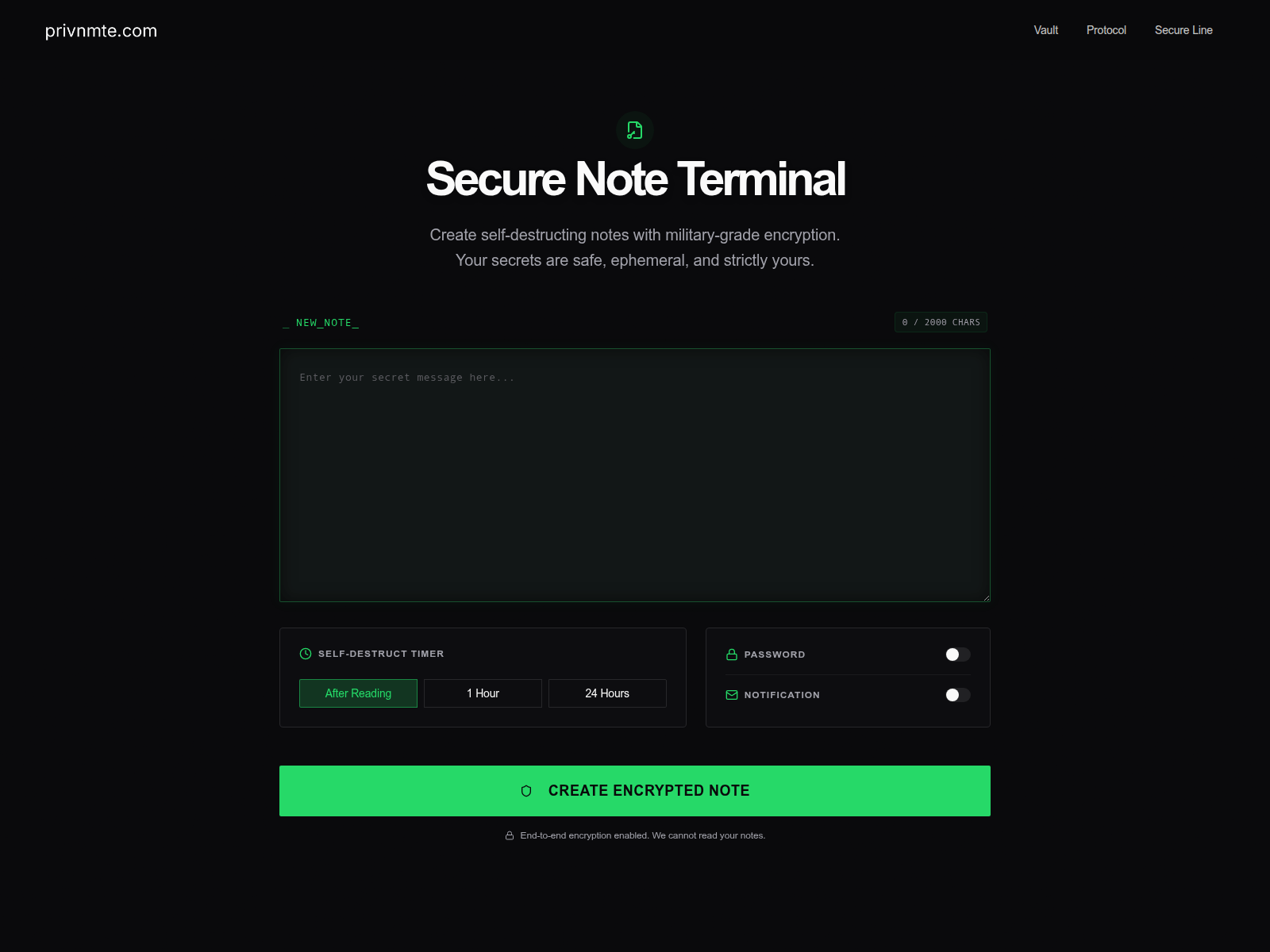 Screenshot of privnmte.com