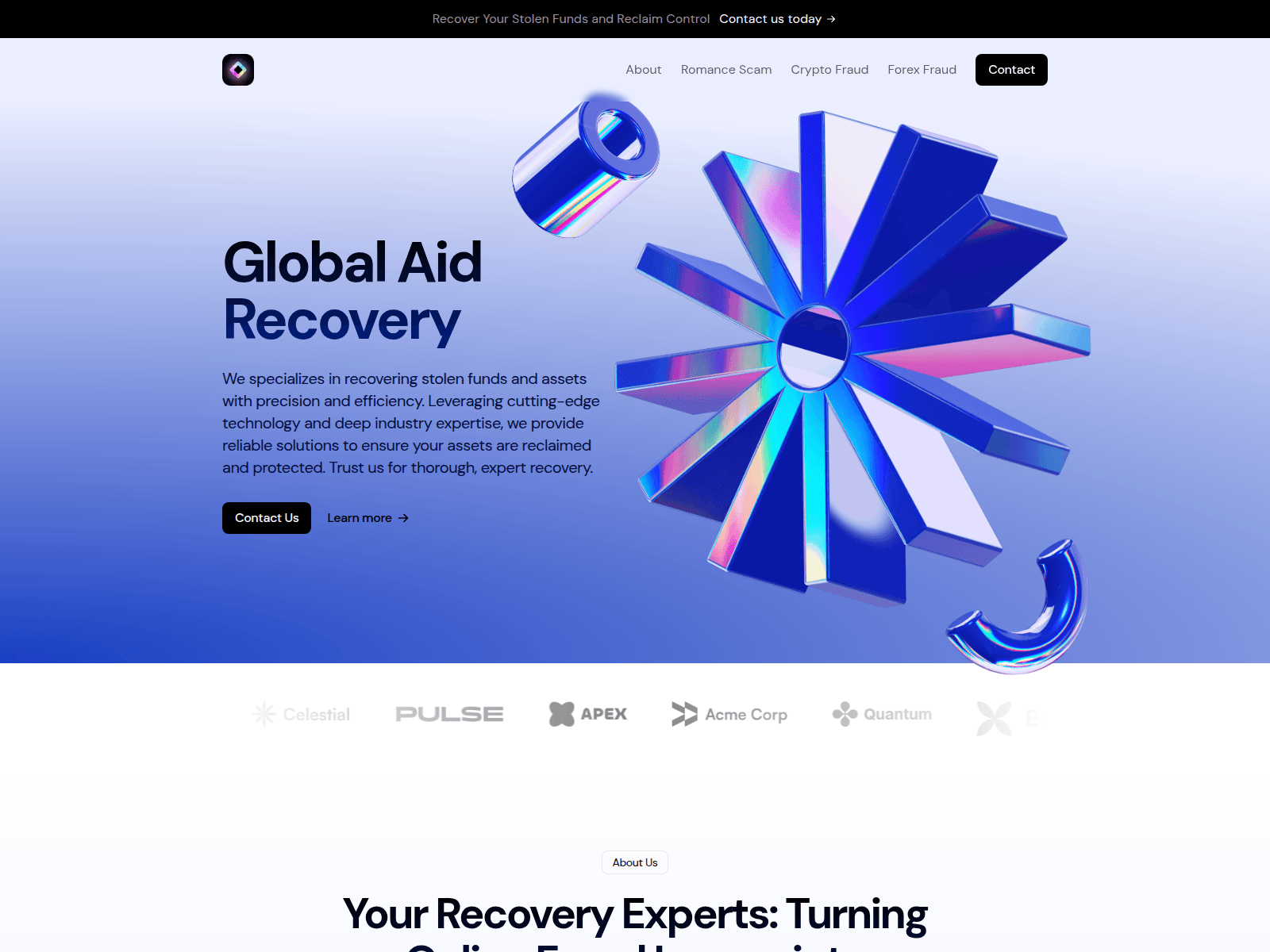 Screenshot of globalaidrecovery.com