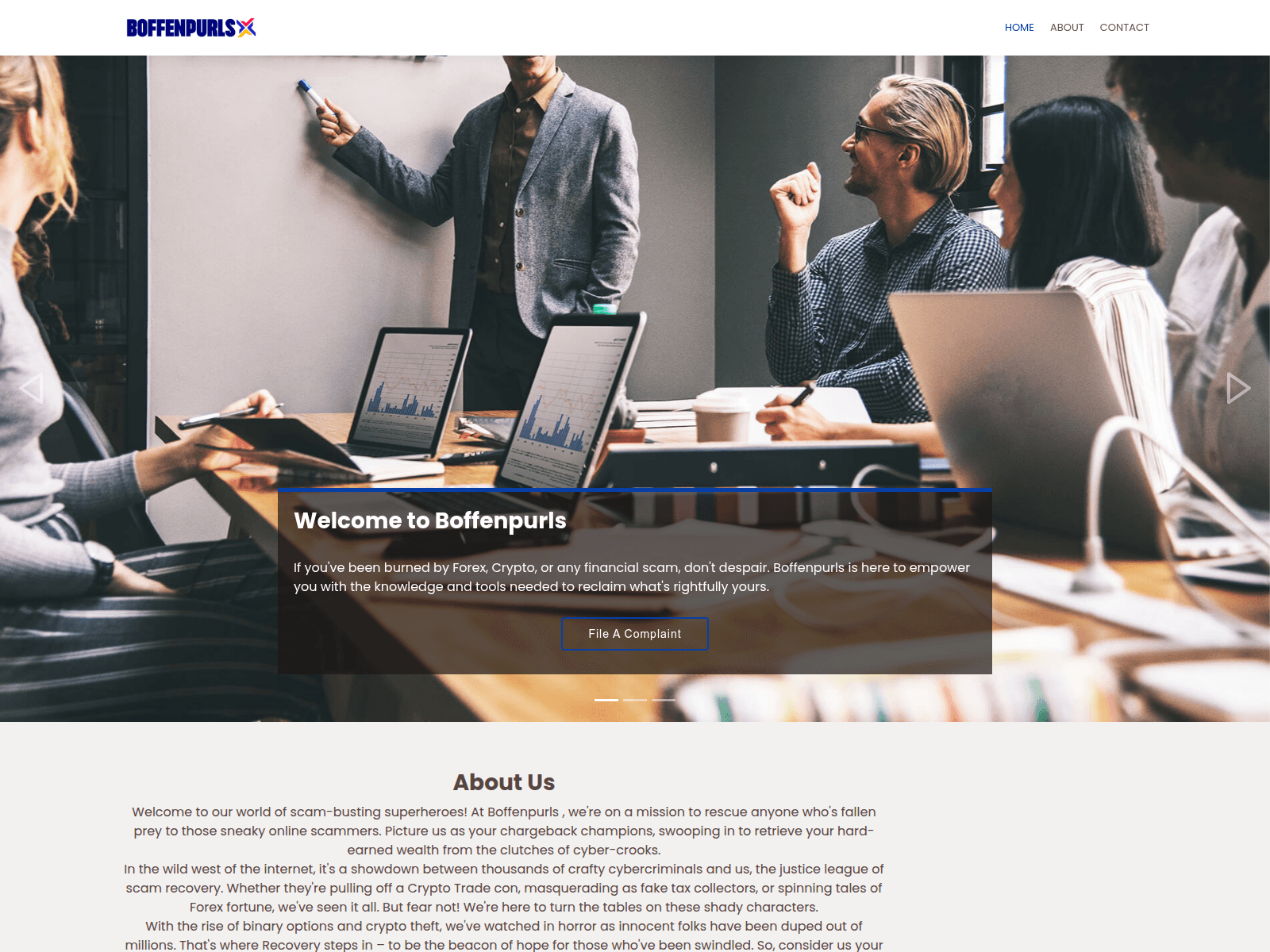 Screenshot of boffenpurls.com