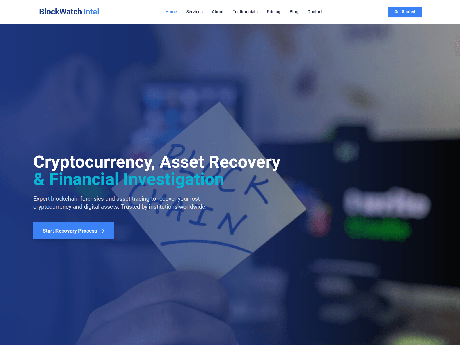 Screenshot of blockwatchintel.com