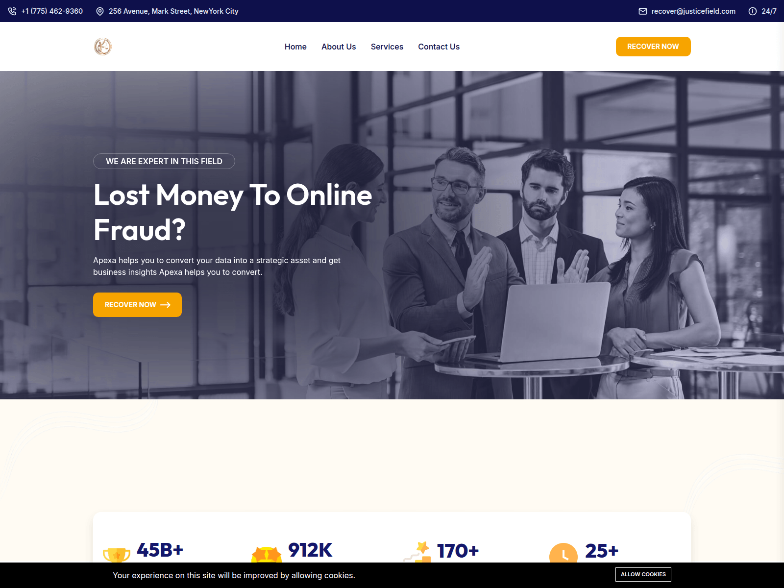 Screenshot of justicefield.com