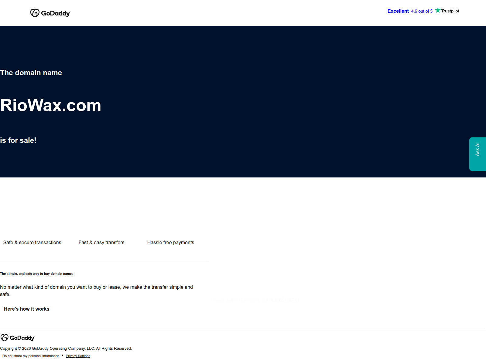 Forensic screenshot of riowax.com