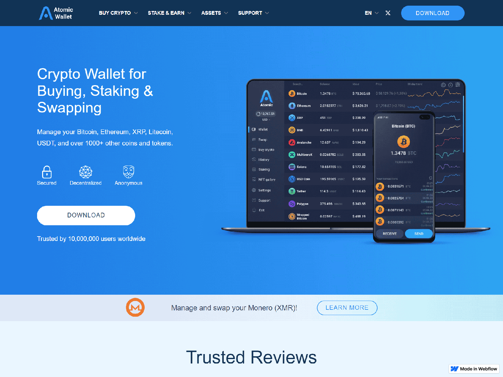 Screenshot of docs-atomicwallets.webflow.io