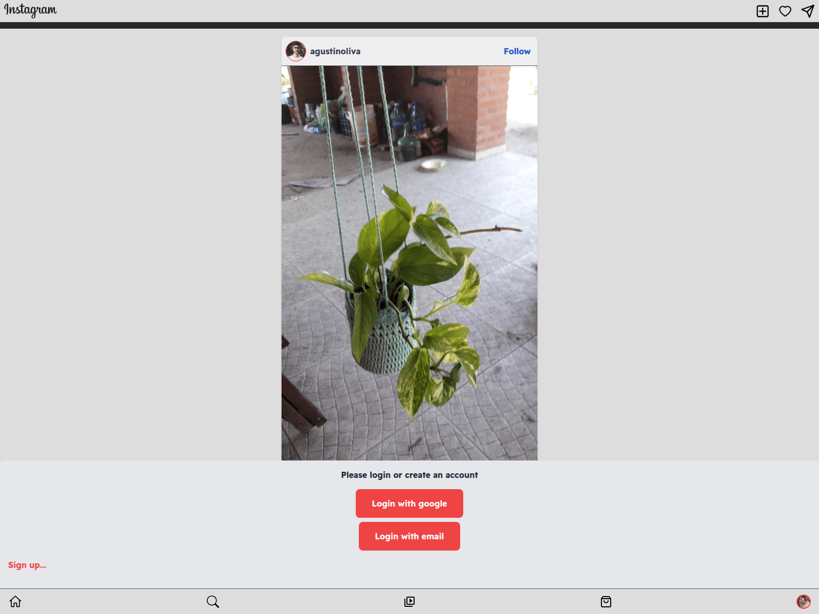 Screenshot of instagram-clone-alpha-ten.vercel.app
