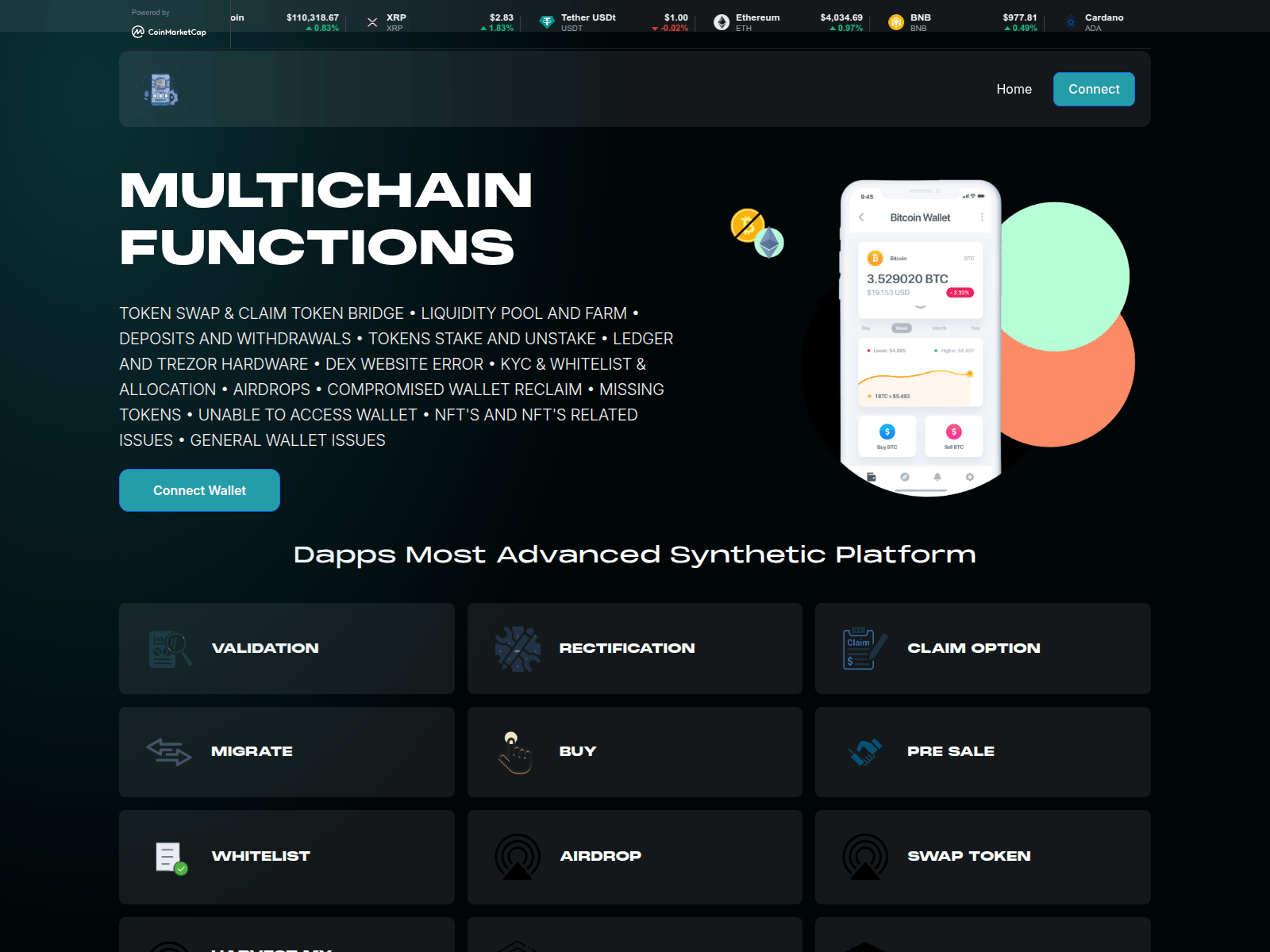 Screenshot of multichainfix.xyz