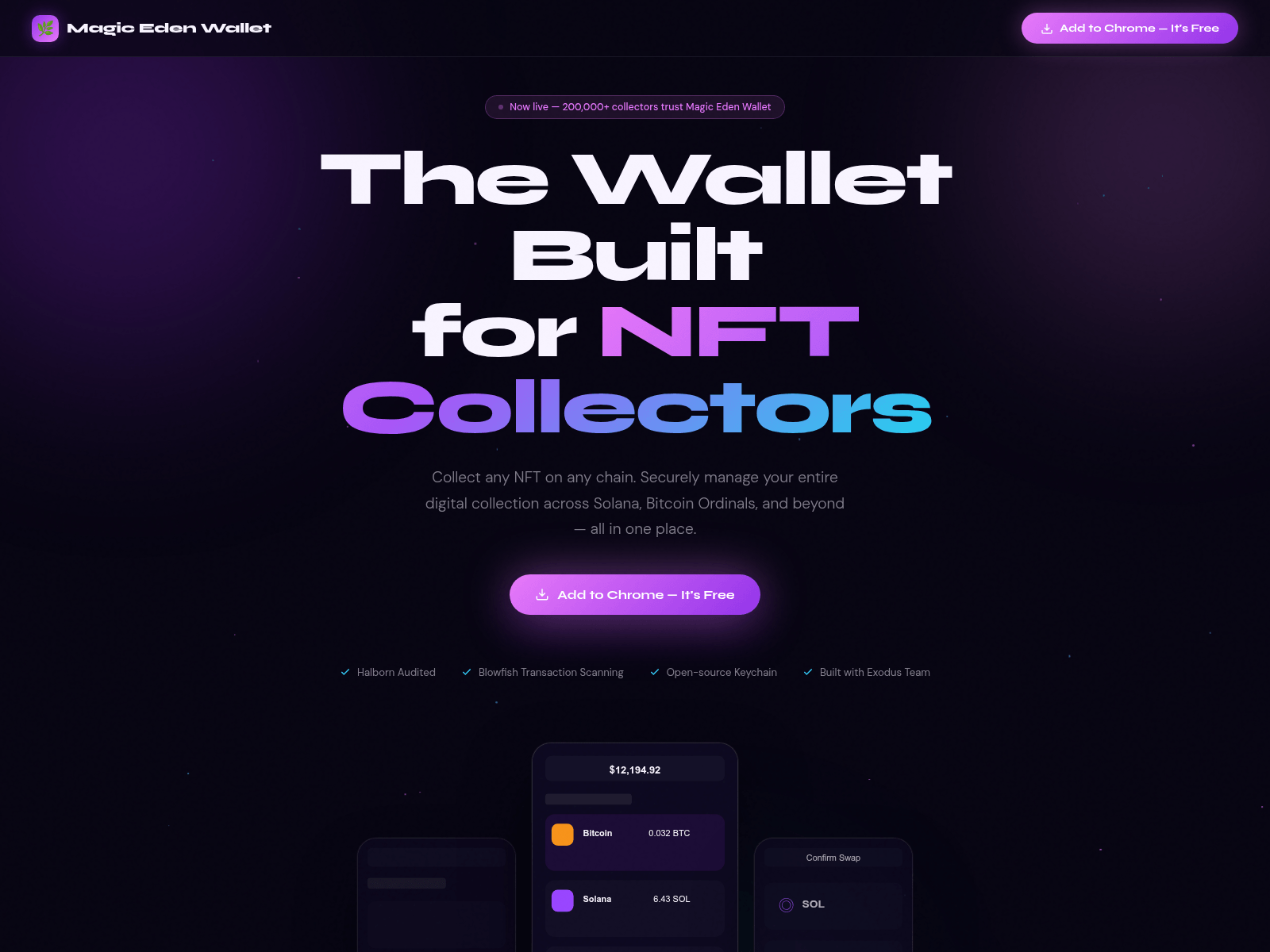 Screenshot of magicedenwallets.app