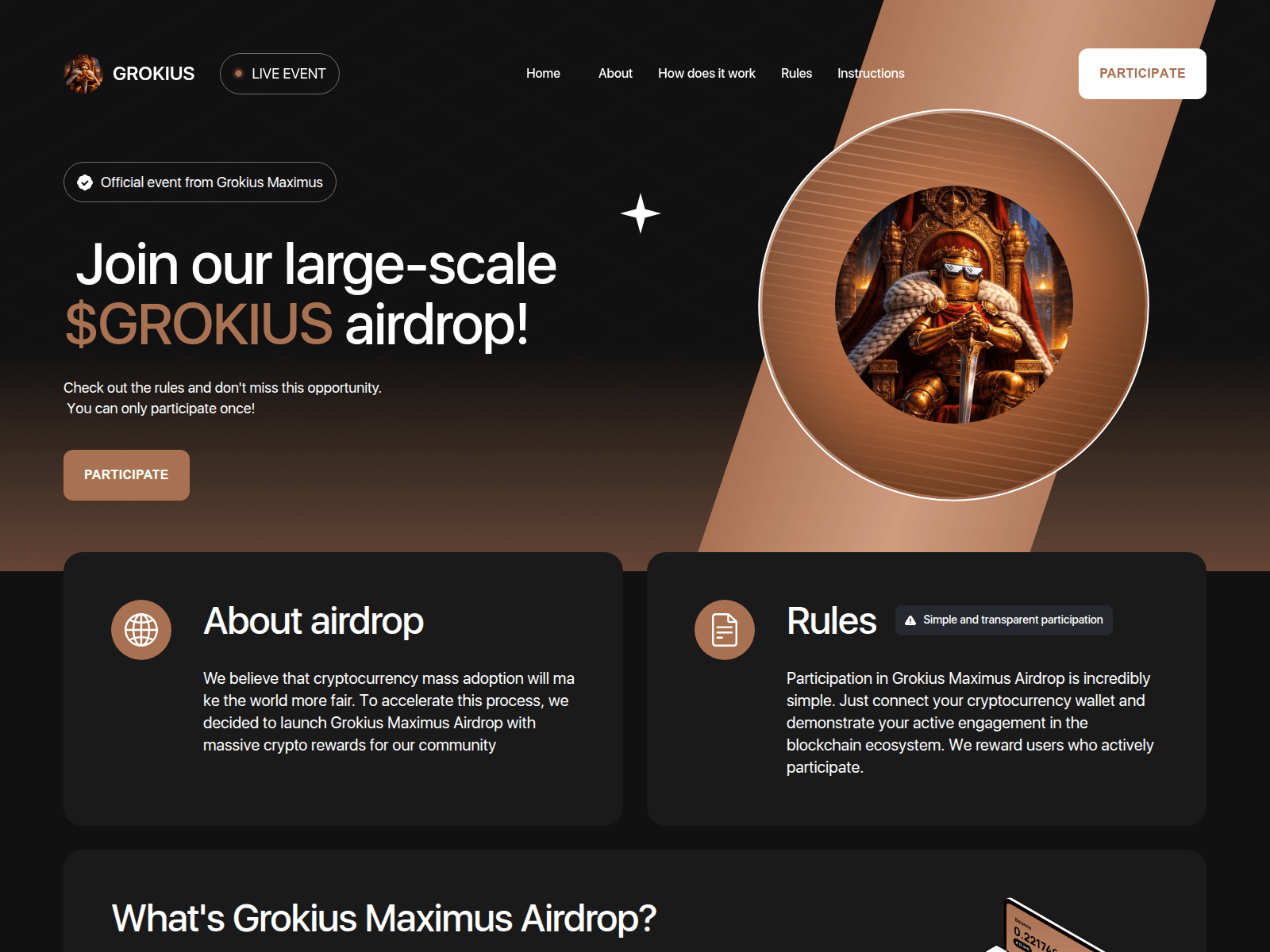 Screenshot of grokiusdrop.live