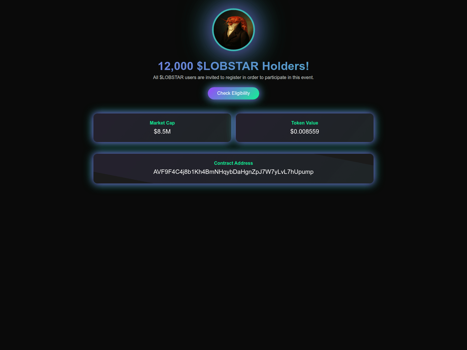 Screenshot of lobstarsolana.net