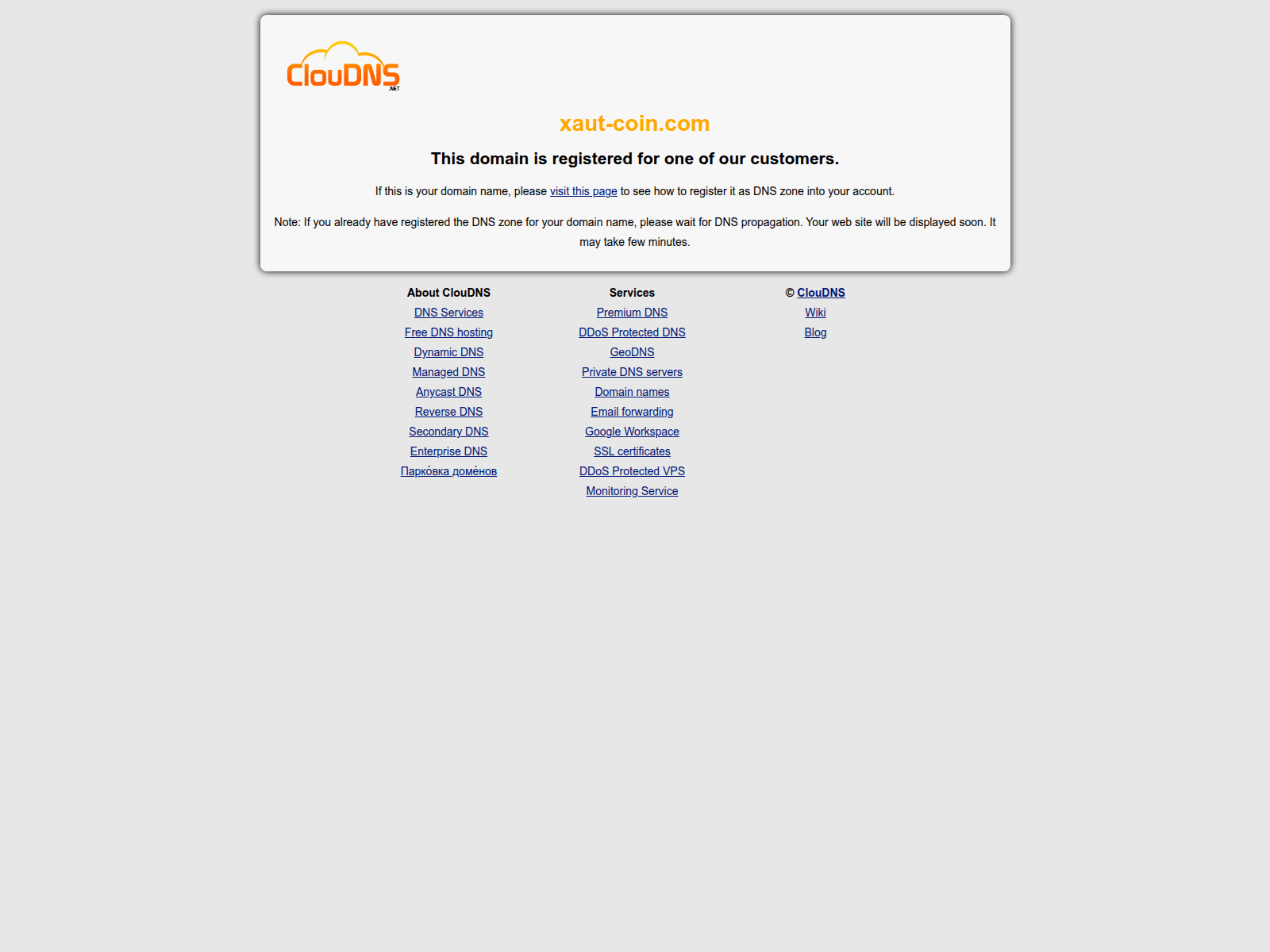 Screenshot of xaut-coin.com