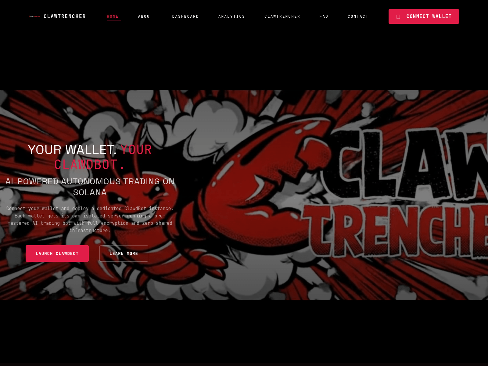 Screenshot of clawtrencher.com