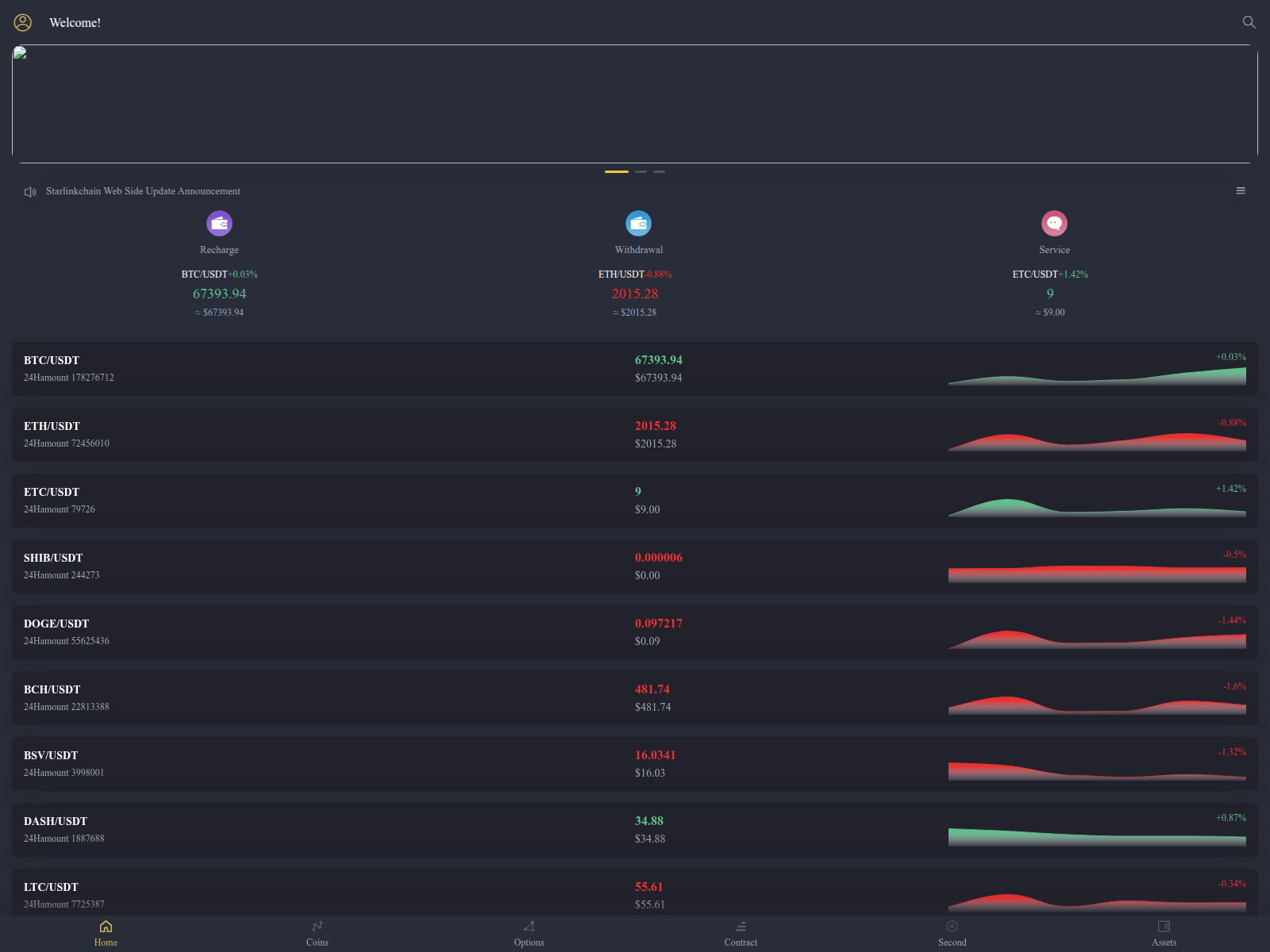 Screenshot of starlinkchain.com