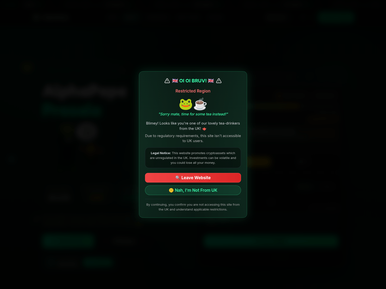 Forensic screenshot of alphapepe.io