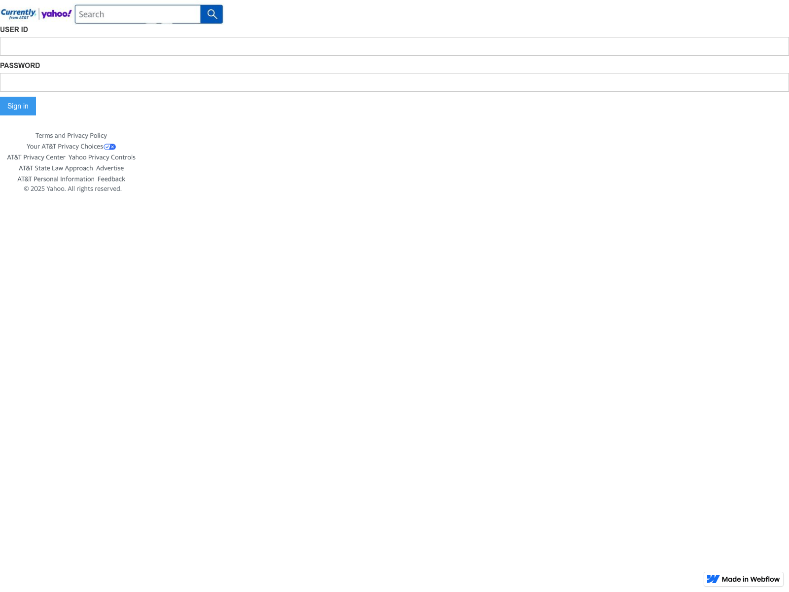 Screenshot of sbcglobal-8b5cf0.webflow.io